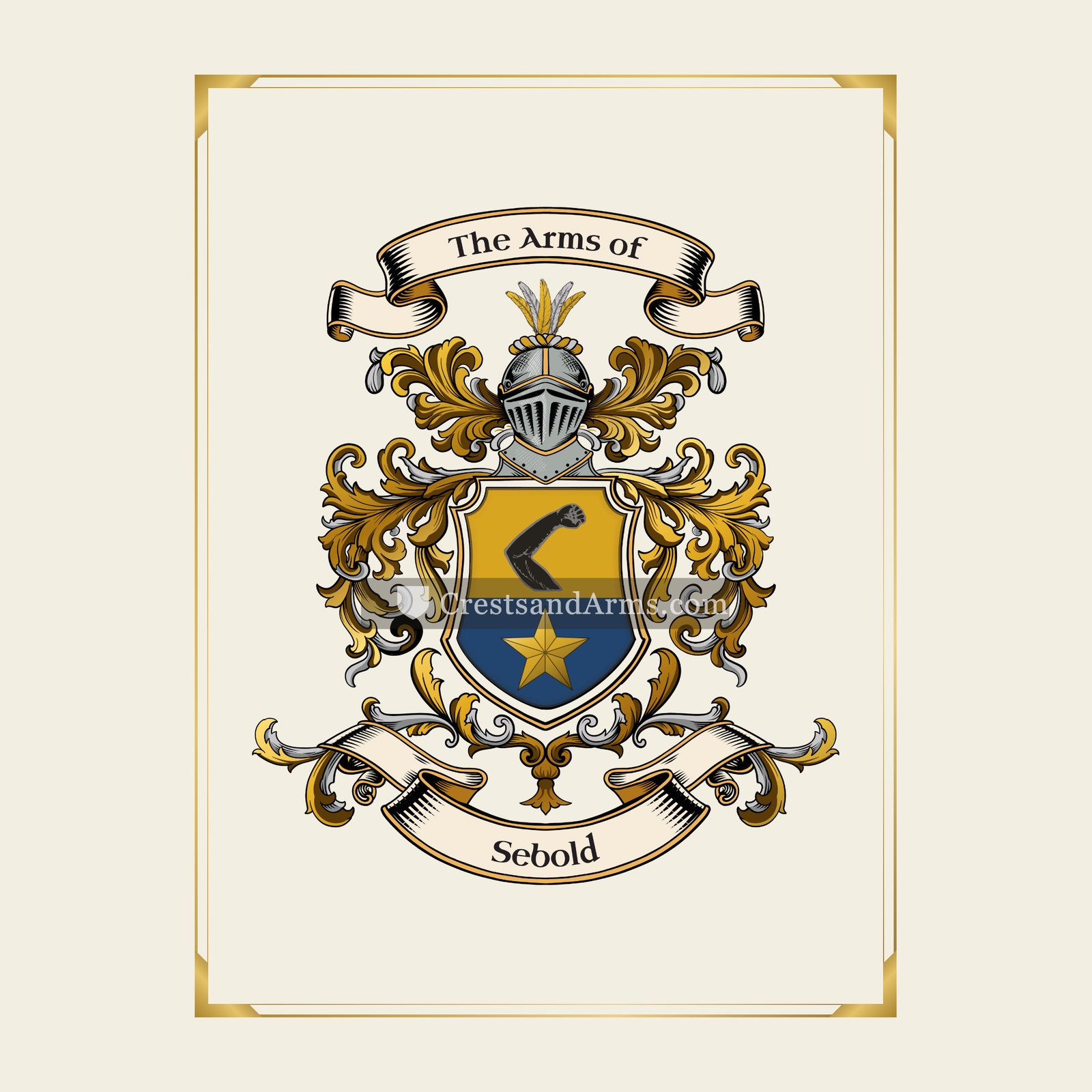 With gold border