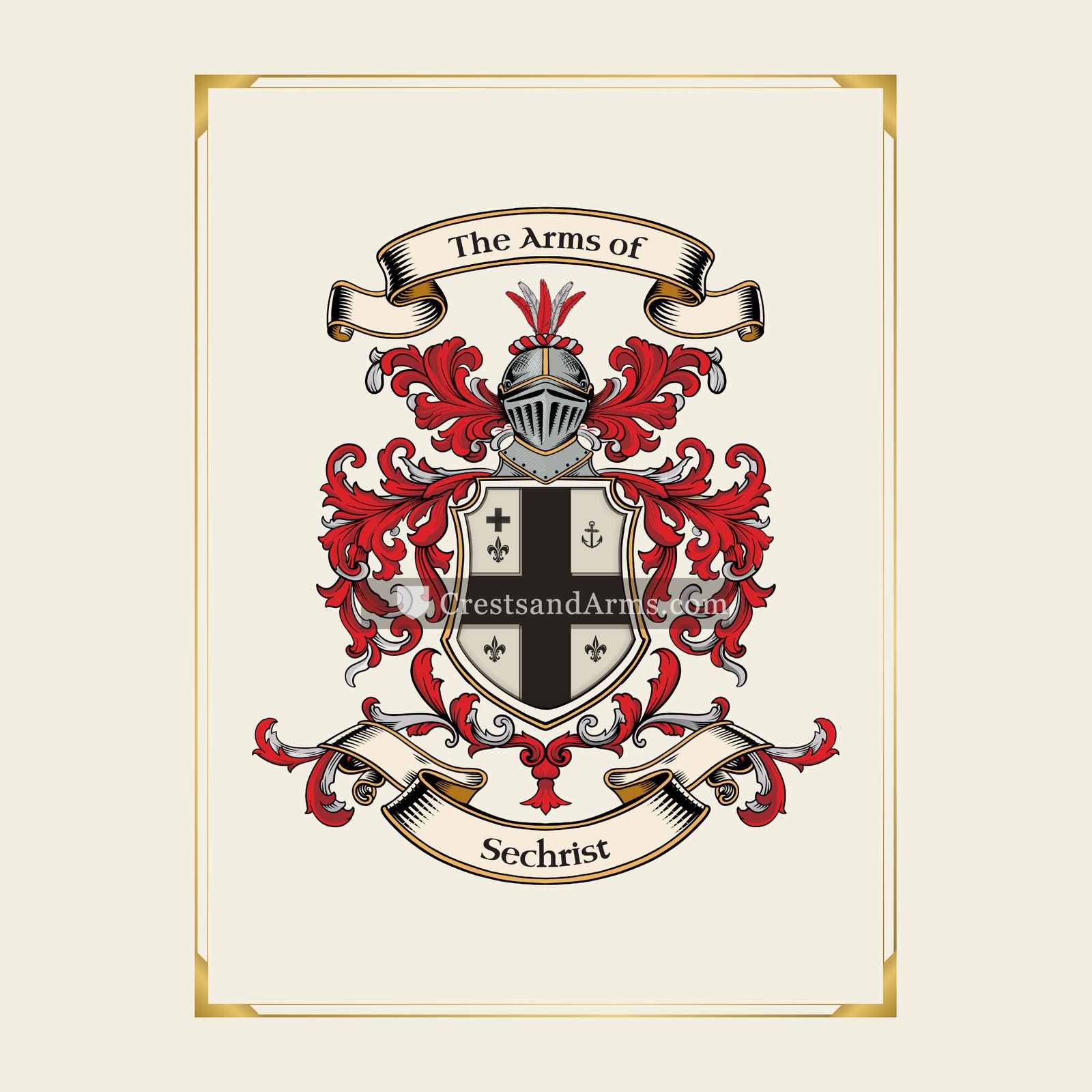 With gold border