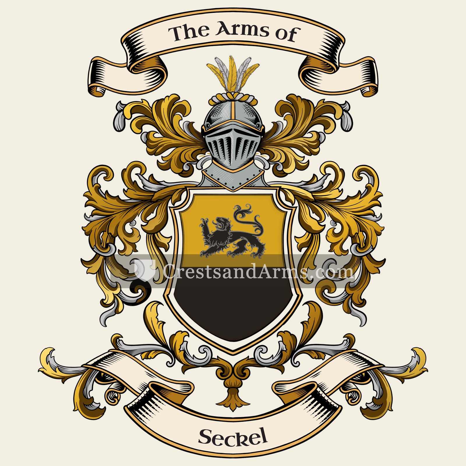 The Seckel coat of arms, drawn from the recorded blazon