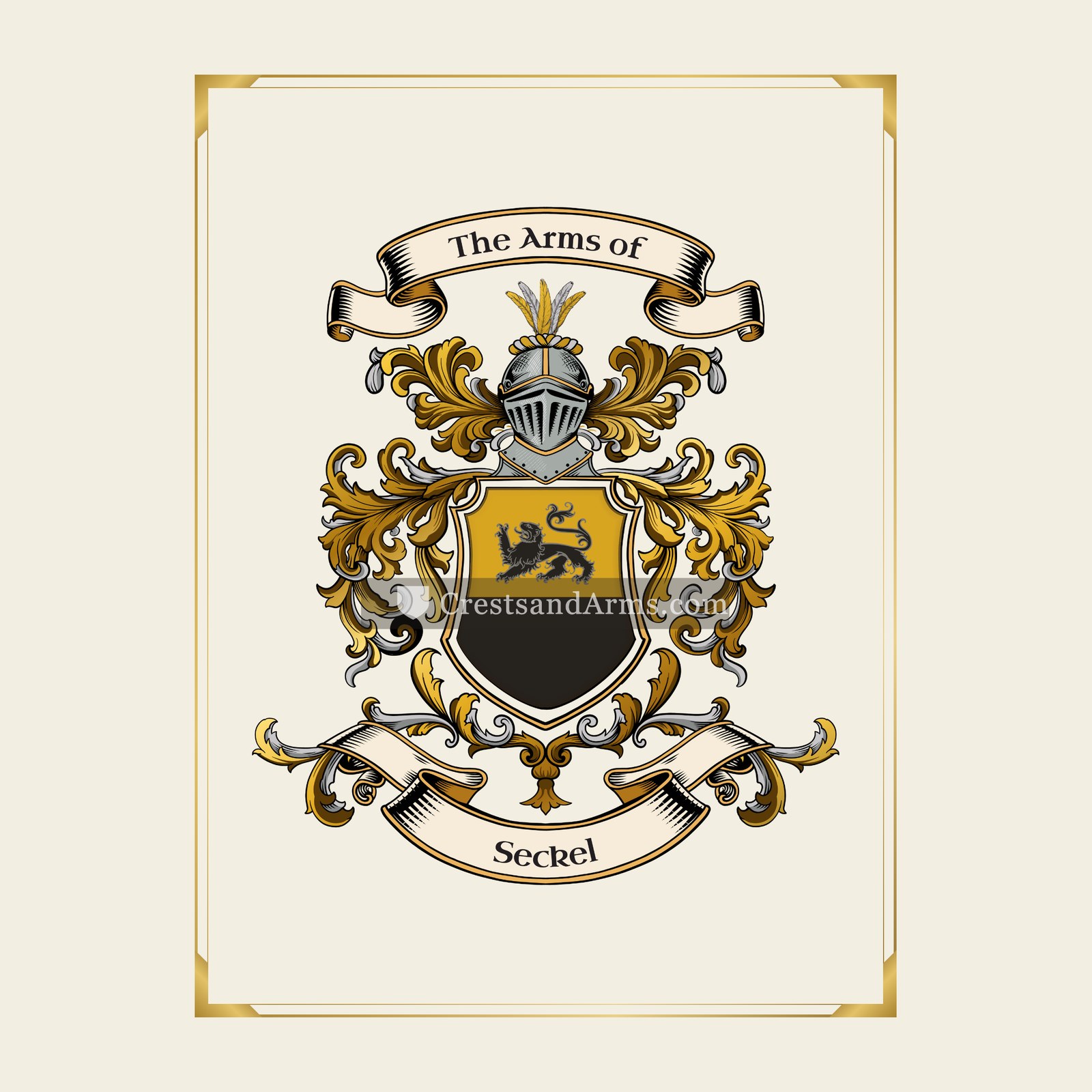 With gold border