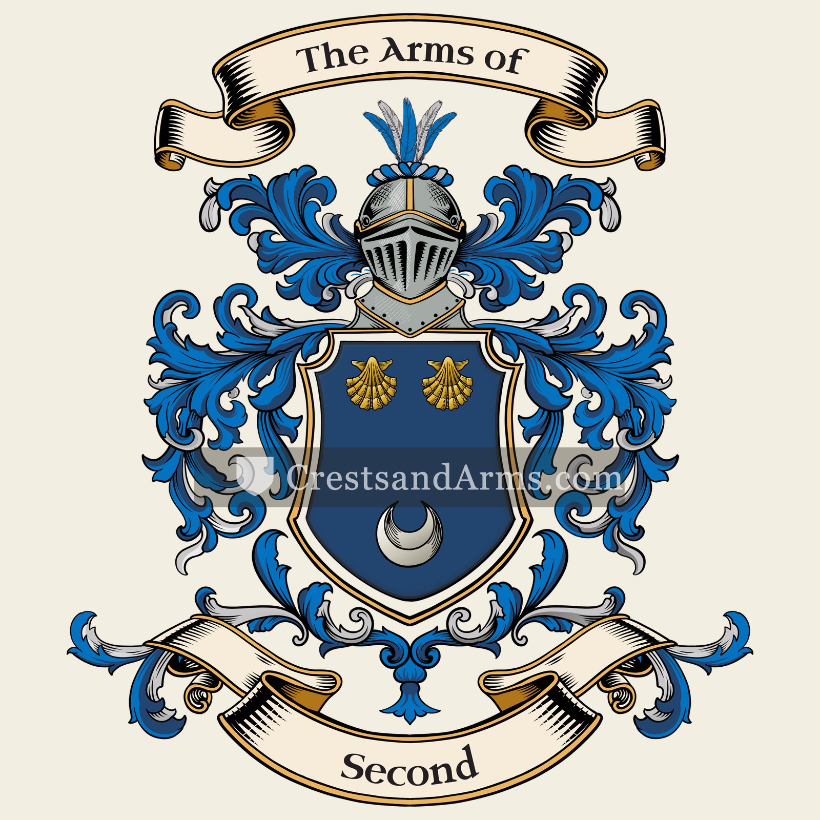 The Second coat of arms, drawn from the recorded blazon