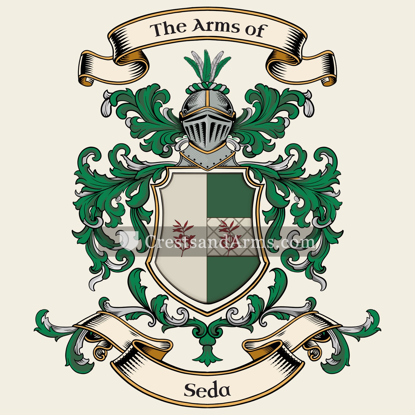 The Seda coat of arms, drawn from the recorded blazon