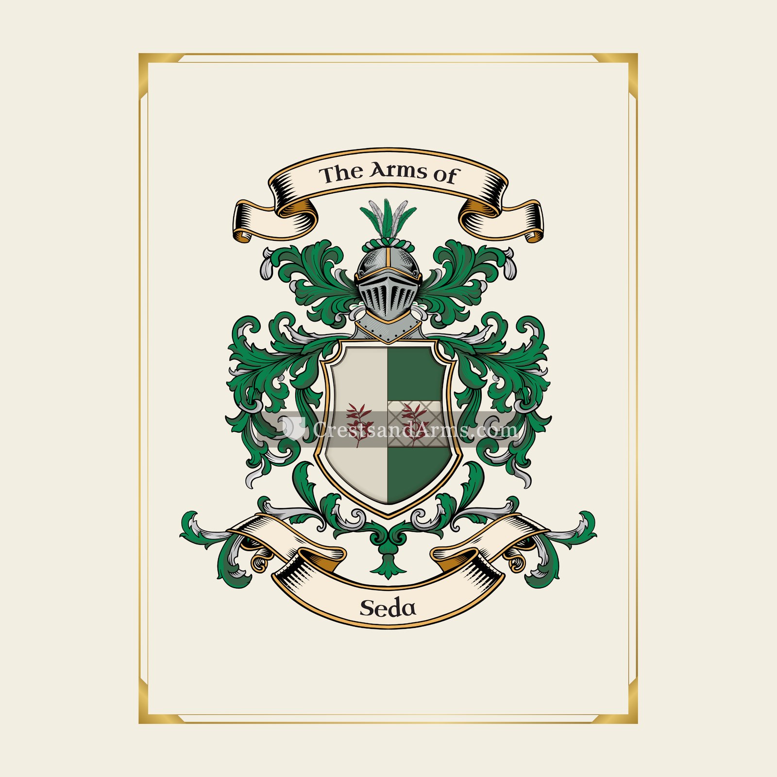 With gold border