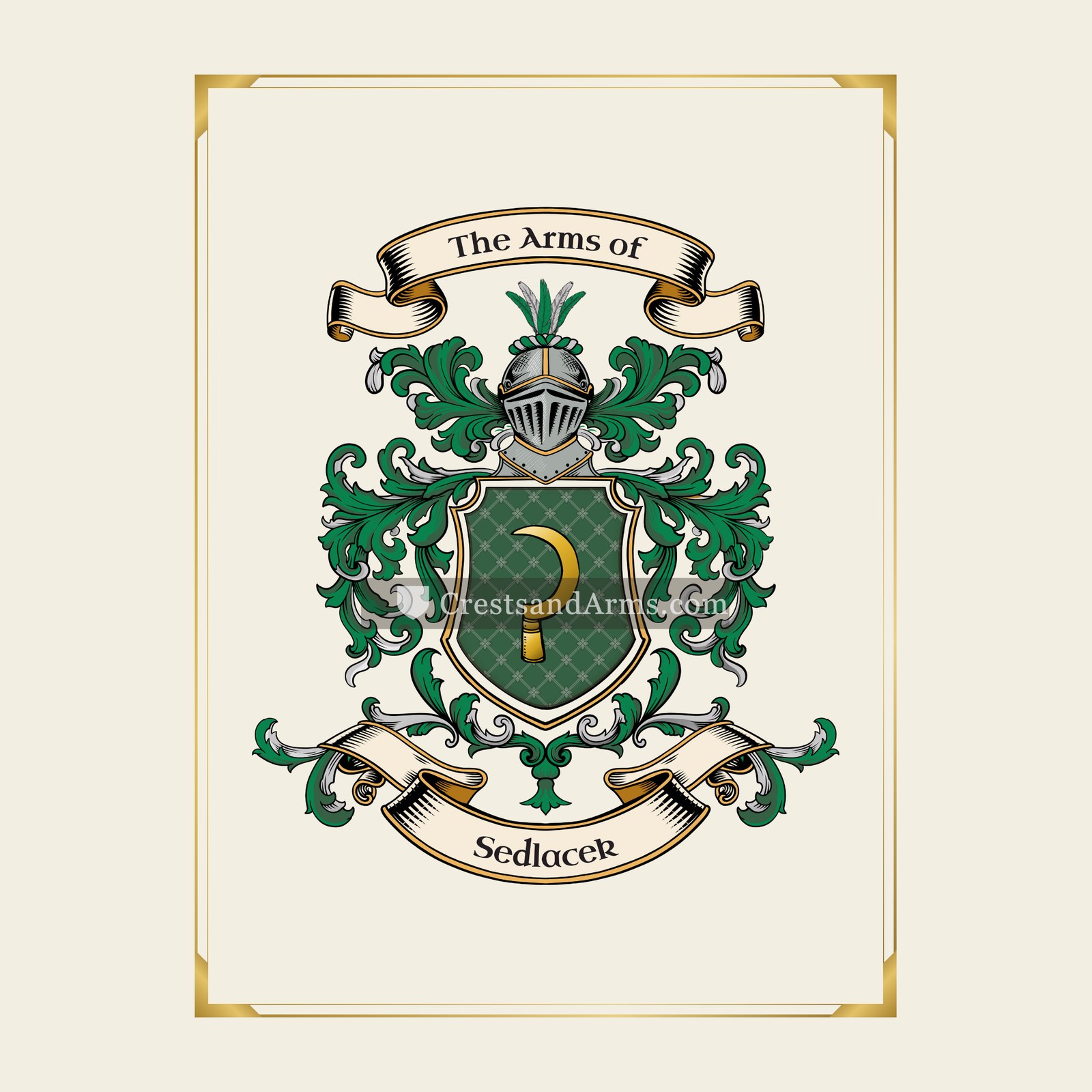 With gold border