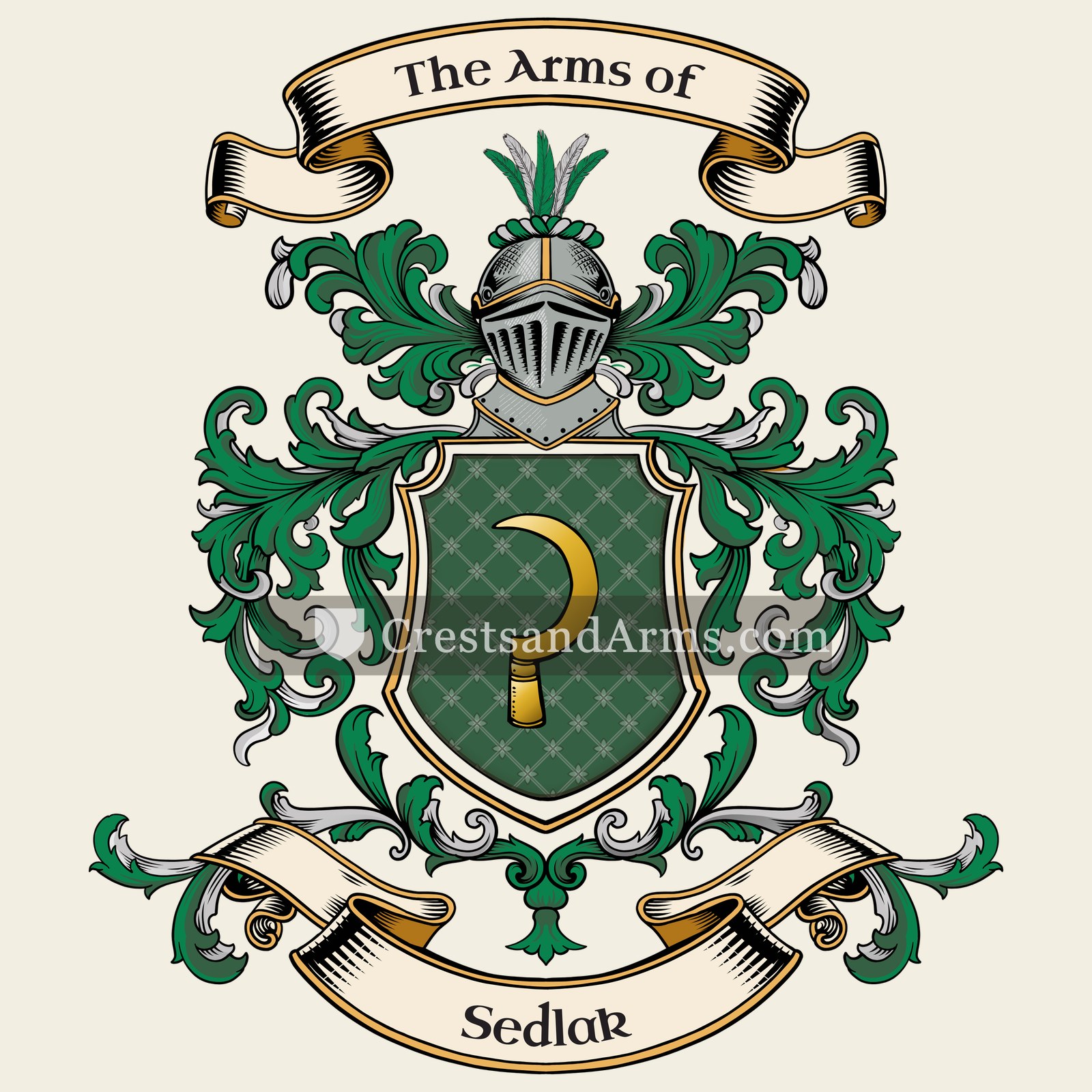 The Sedlak coat of arms, drawn from the recorded blazon