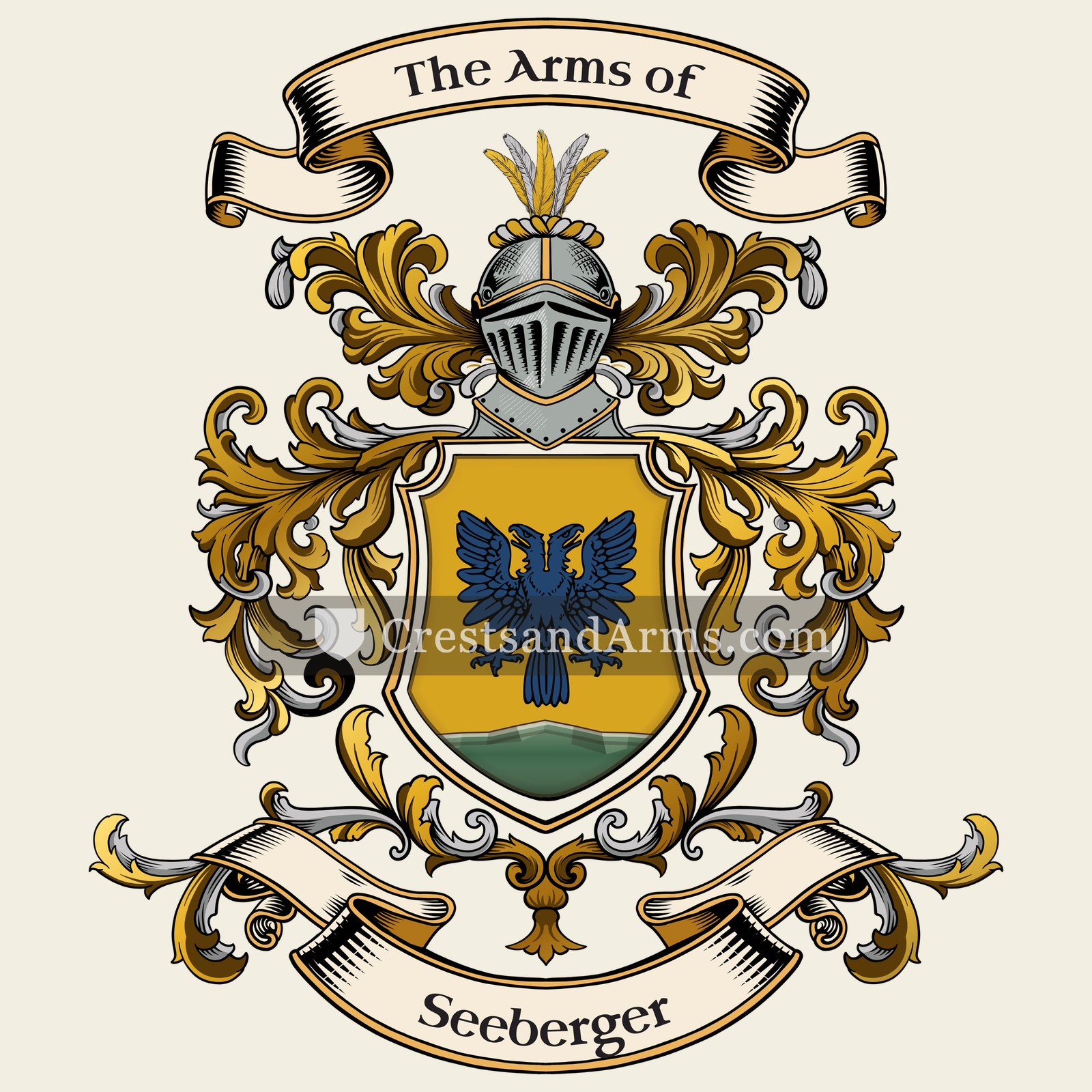 The Seeberger coat of arms, drawn from the recorded blazon