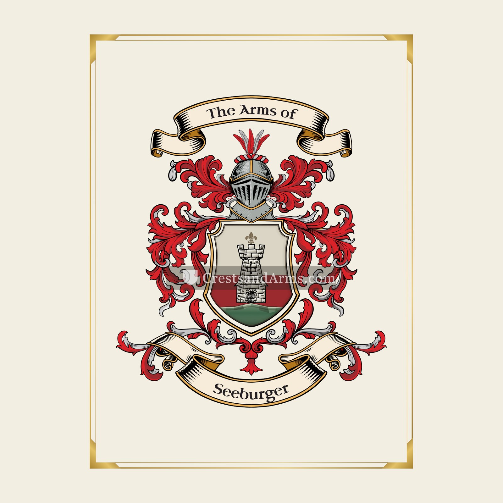 With gold border