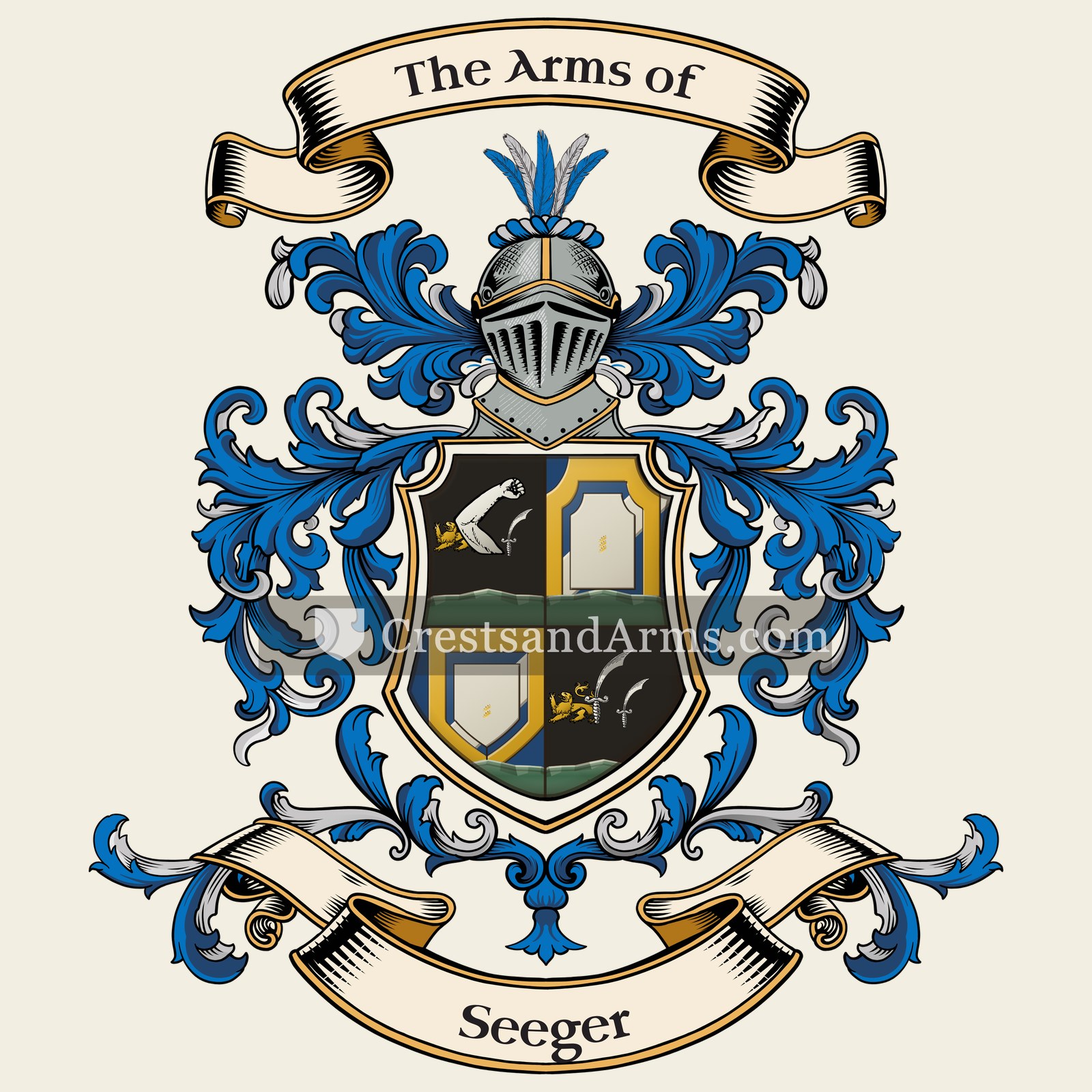 The Seeger coat of arms, drawn from the recorded blazon