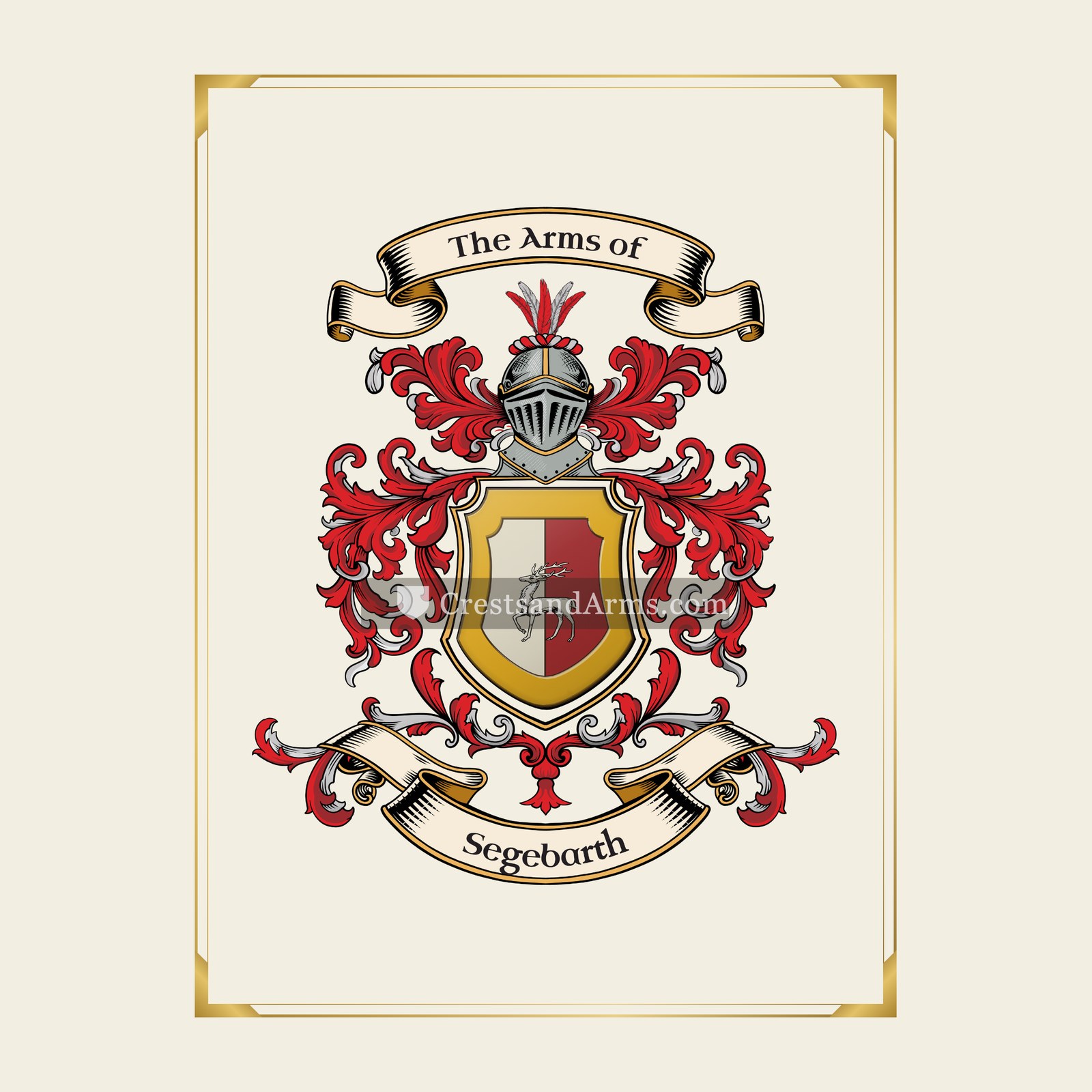 With gold border