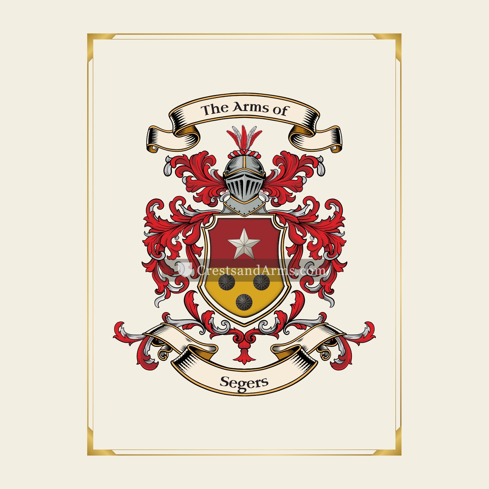 With gold border