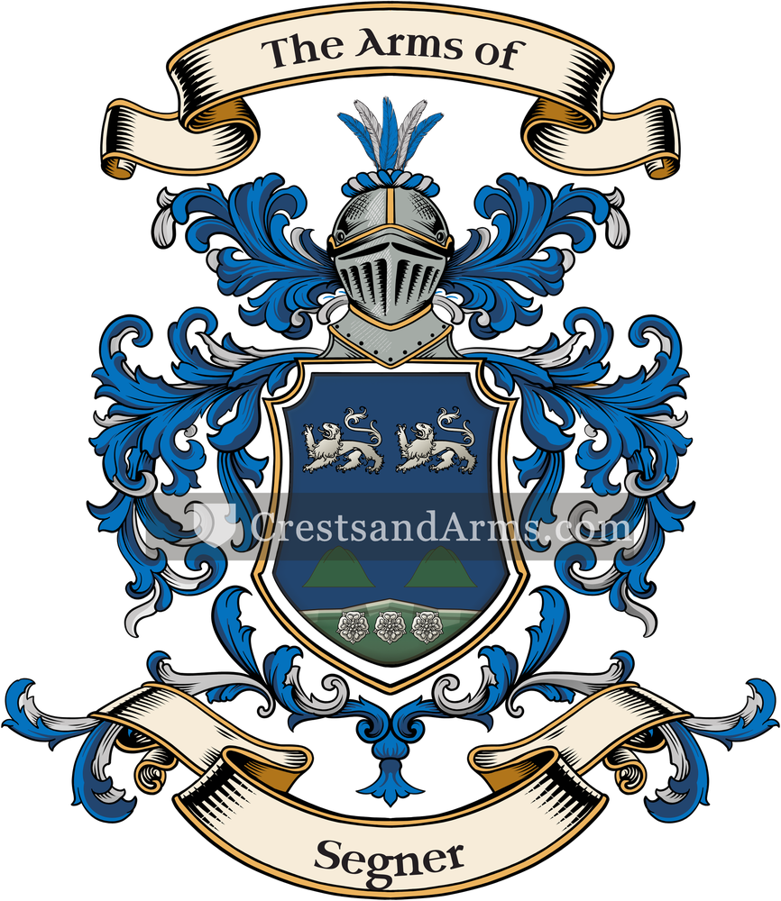 The Segner coat of arms, drawn from the recorded blazon