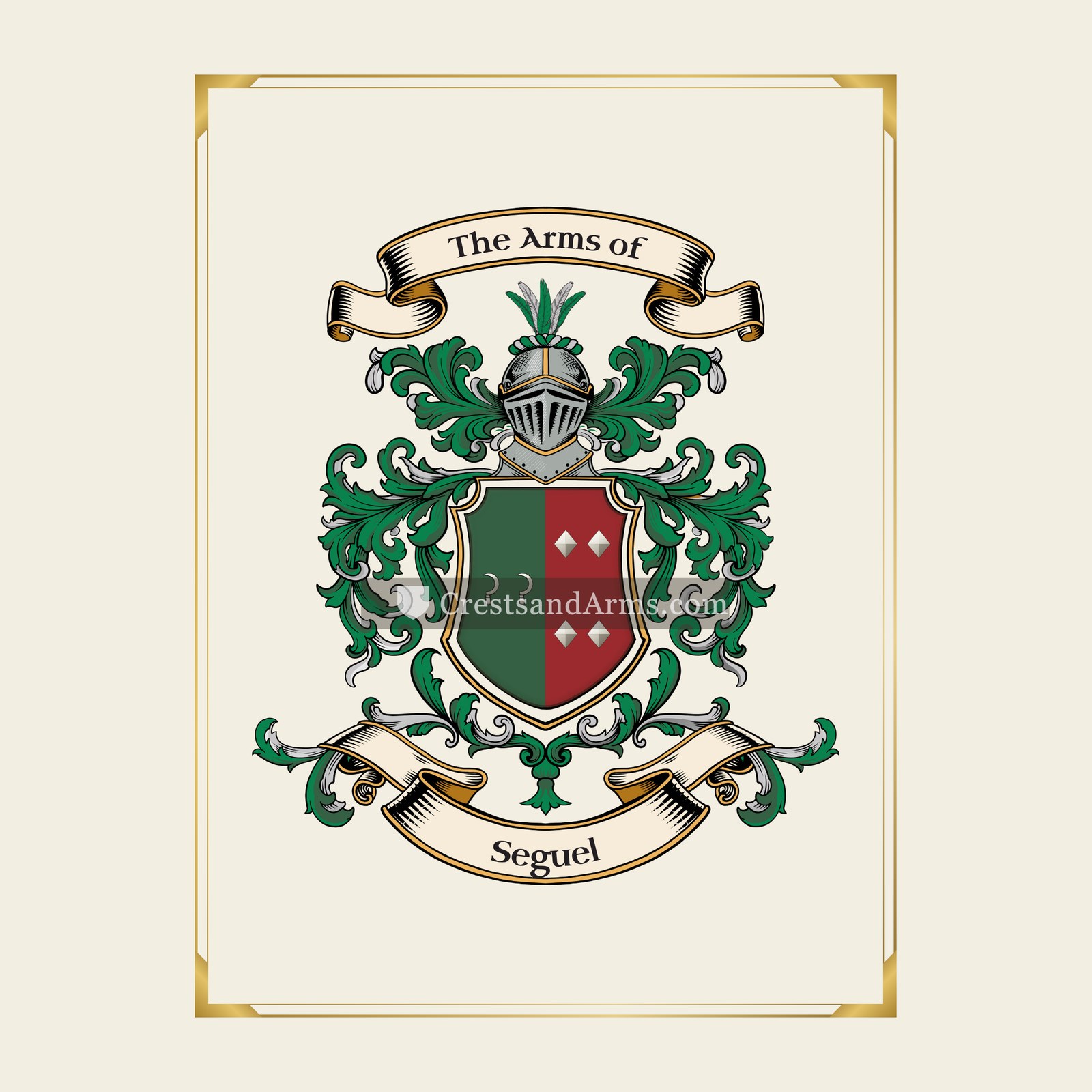 With gold border