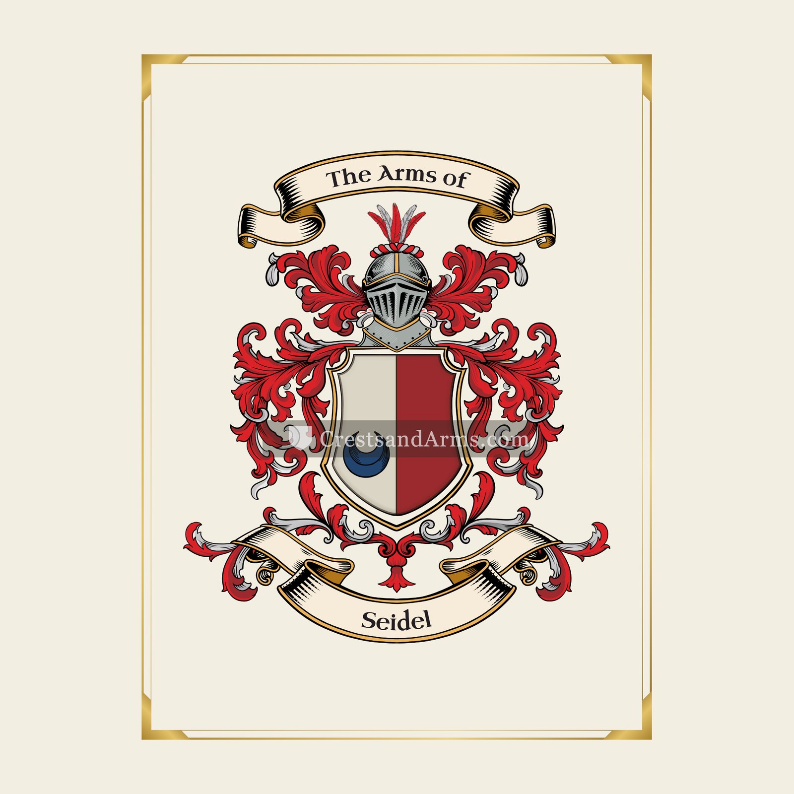 With gold border