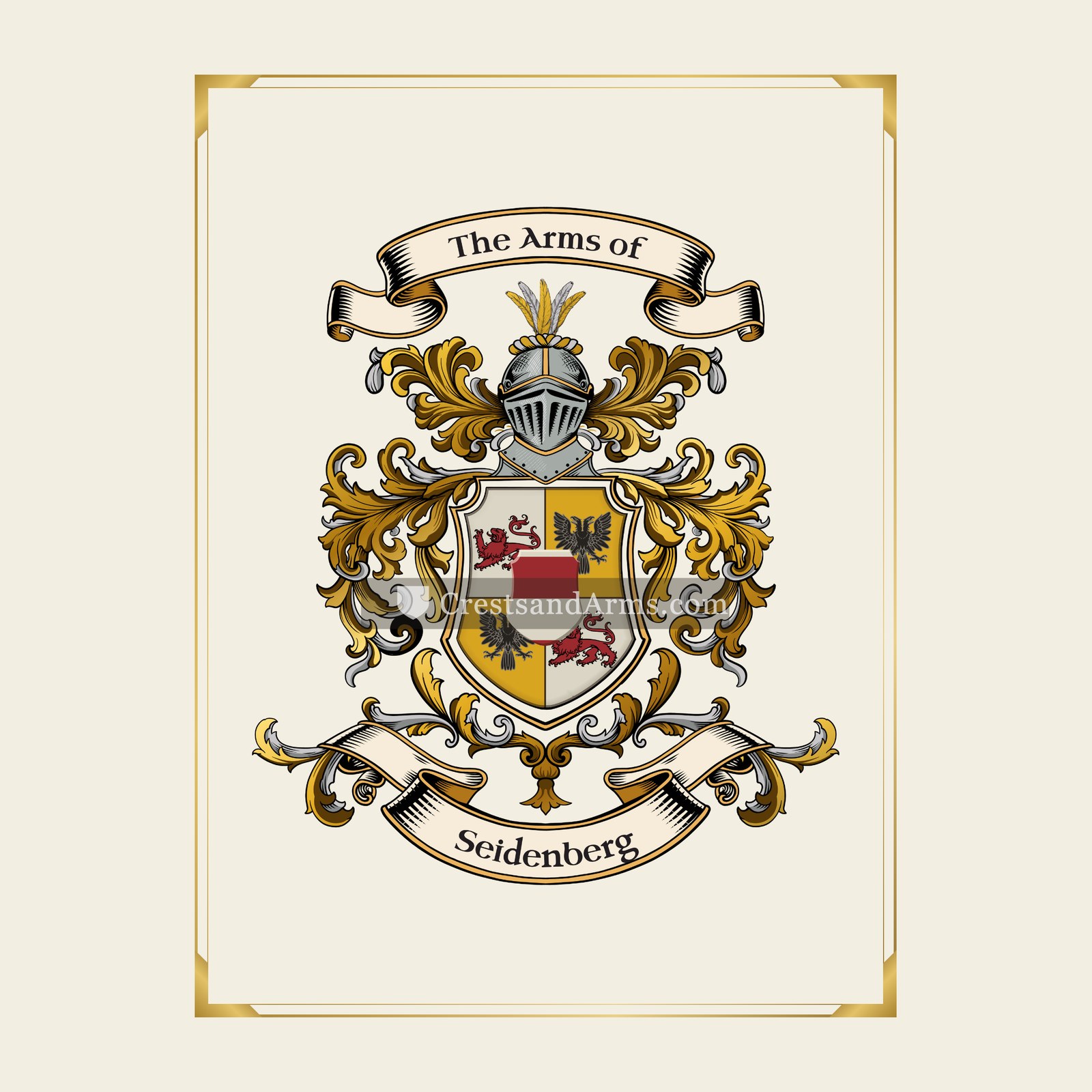 With gold border