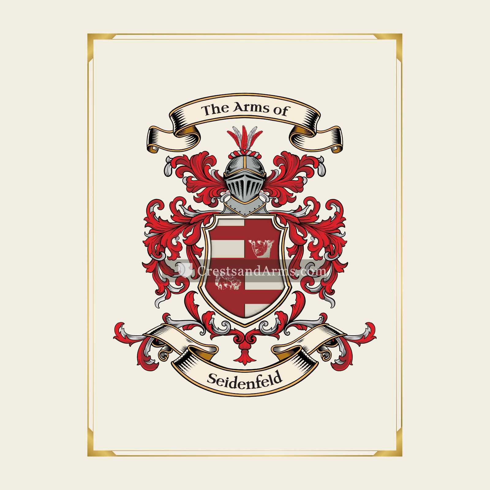 With gold border