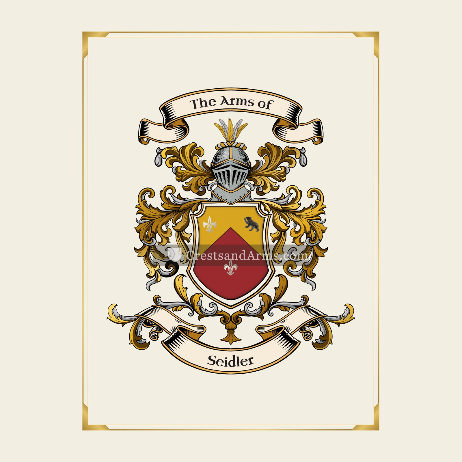 With gold border