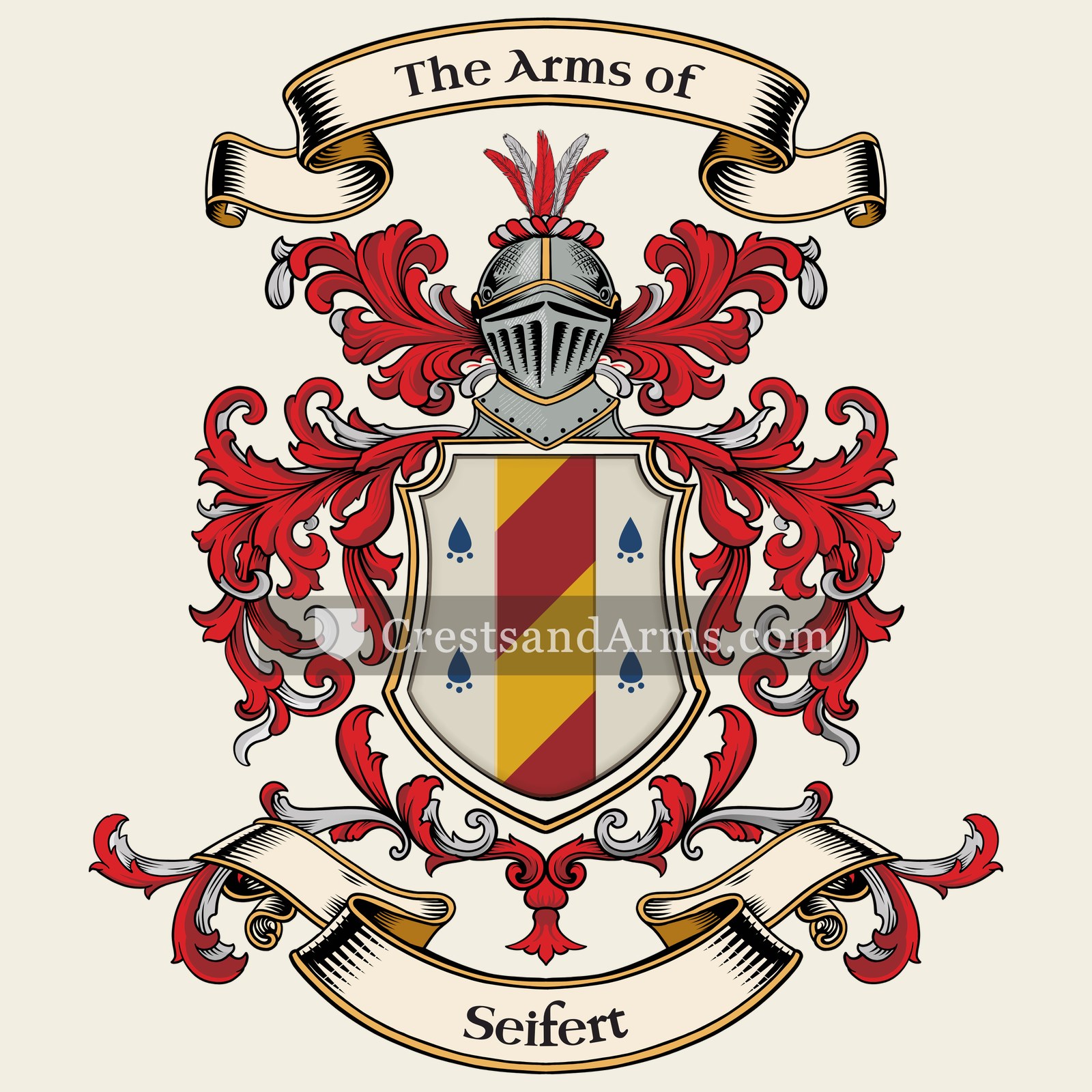 The Seifert coat of arms, drawn from the recorded blazon