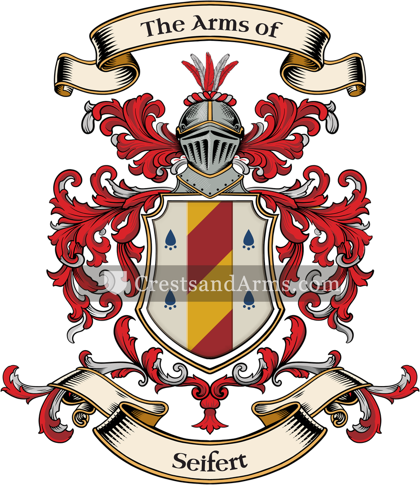 The Seifert coat of arms, drawn from the recorded blazon