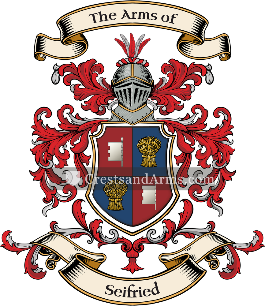 The Seifried coat of arms, drawn from the recorded blazon