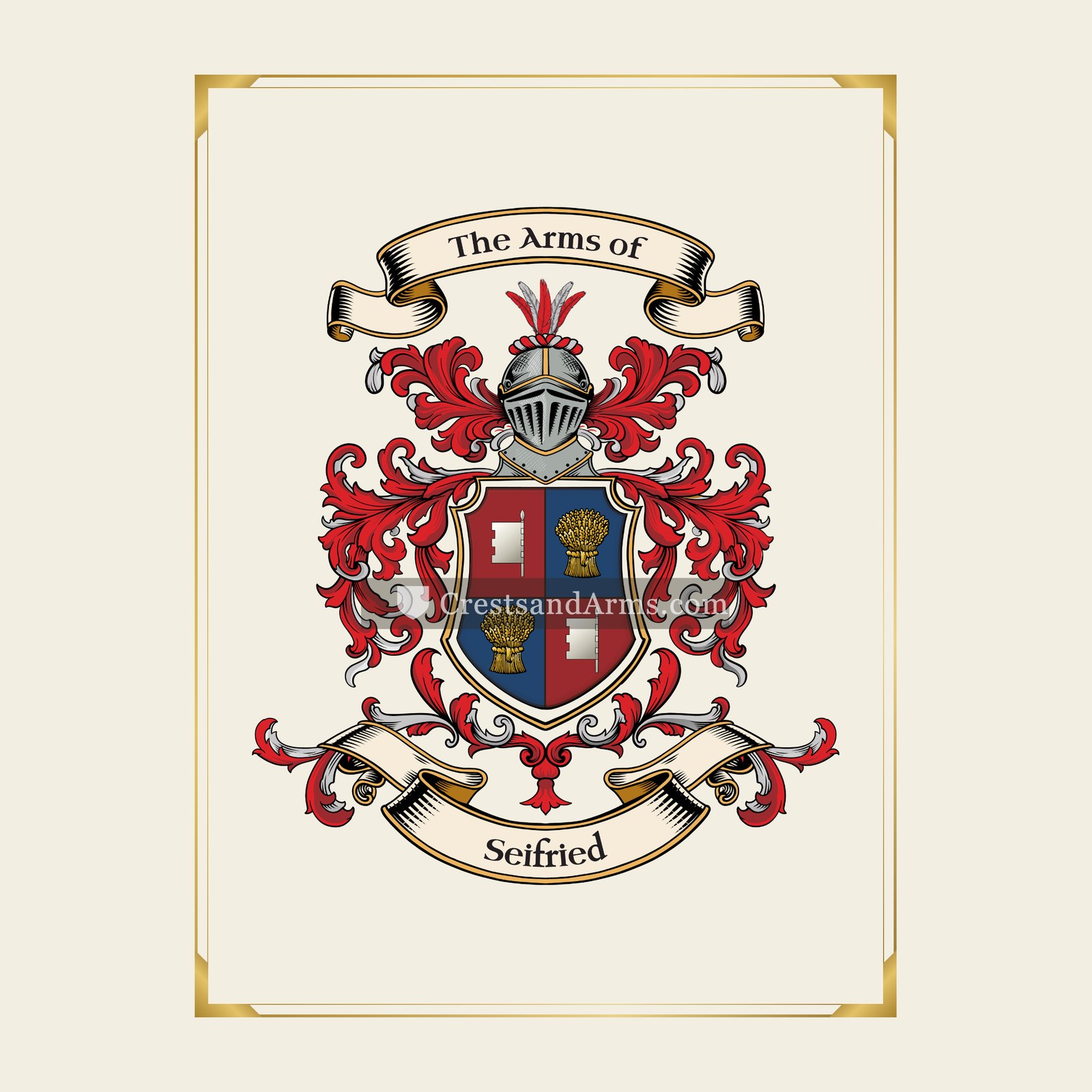 With gold border
