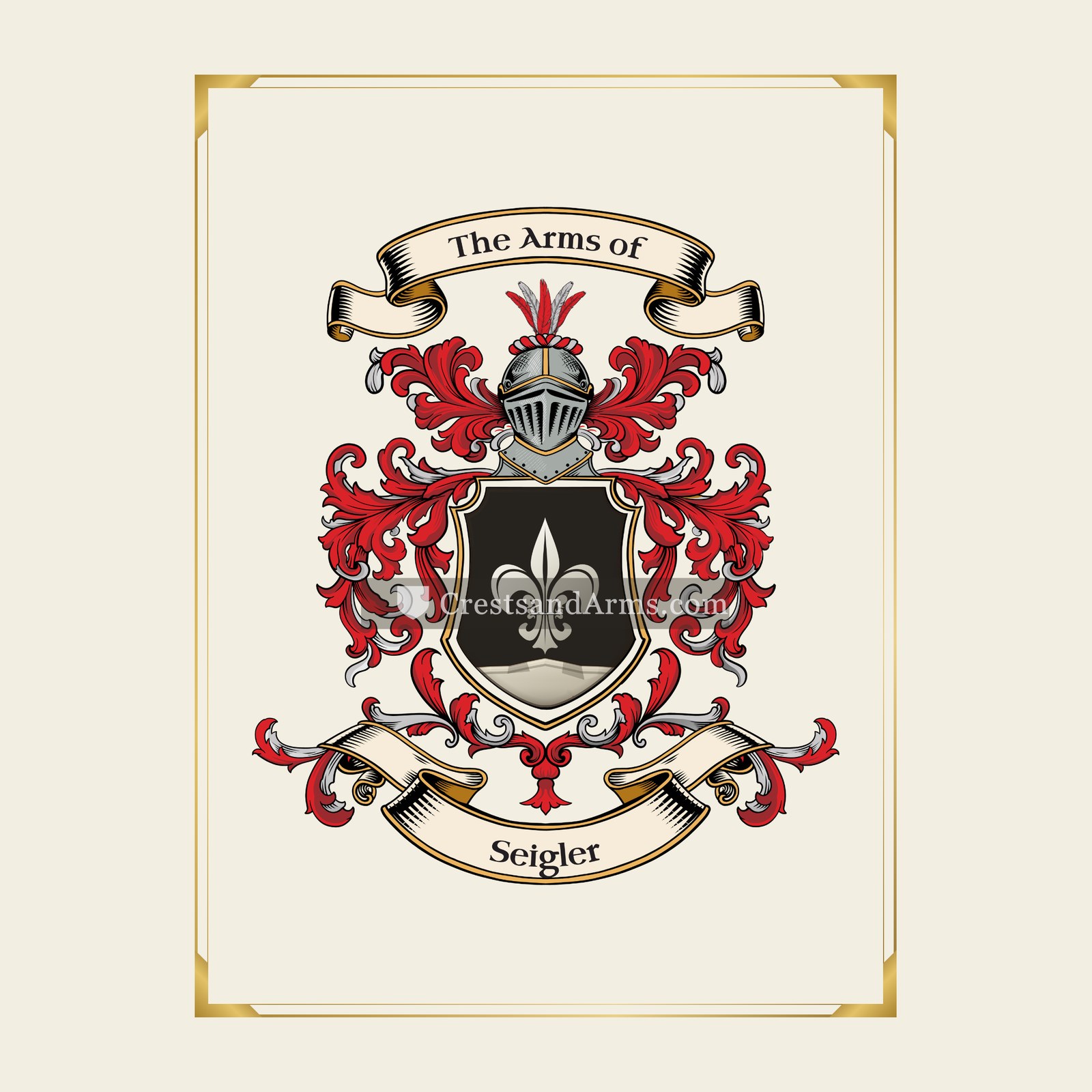 With gold border