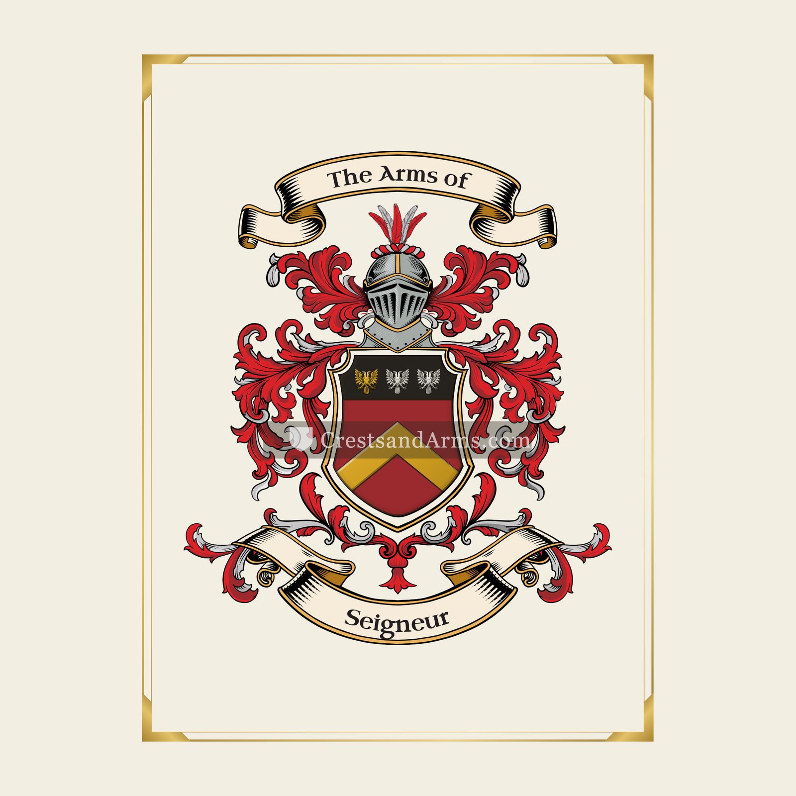 With gold border