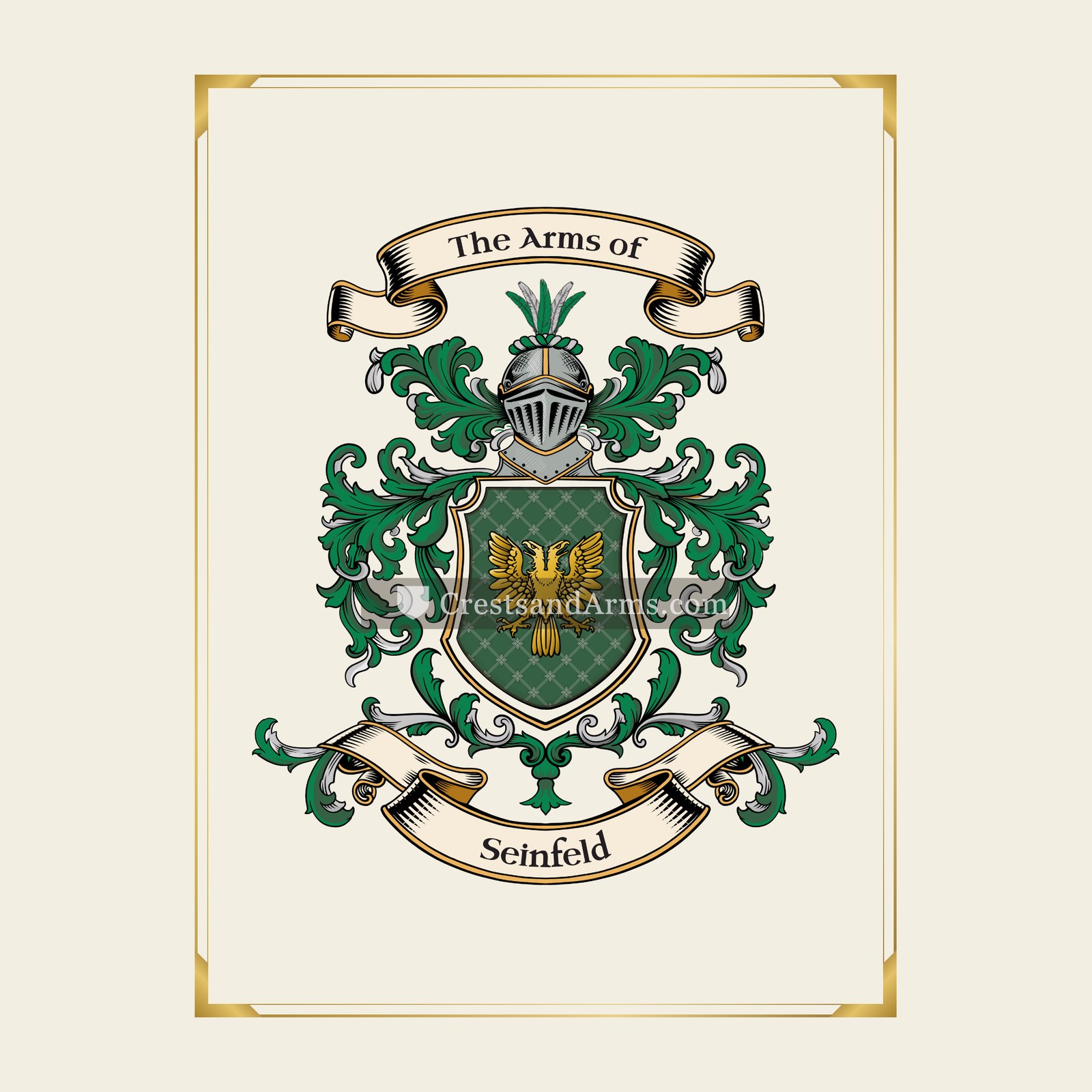 With gold border