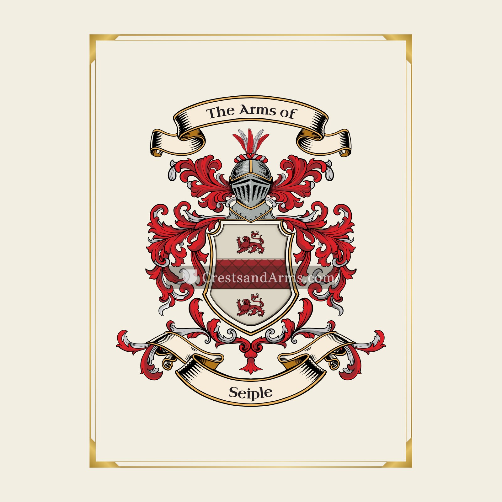 With gold border