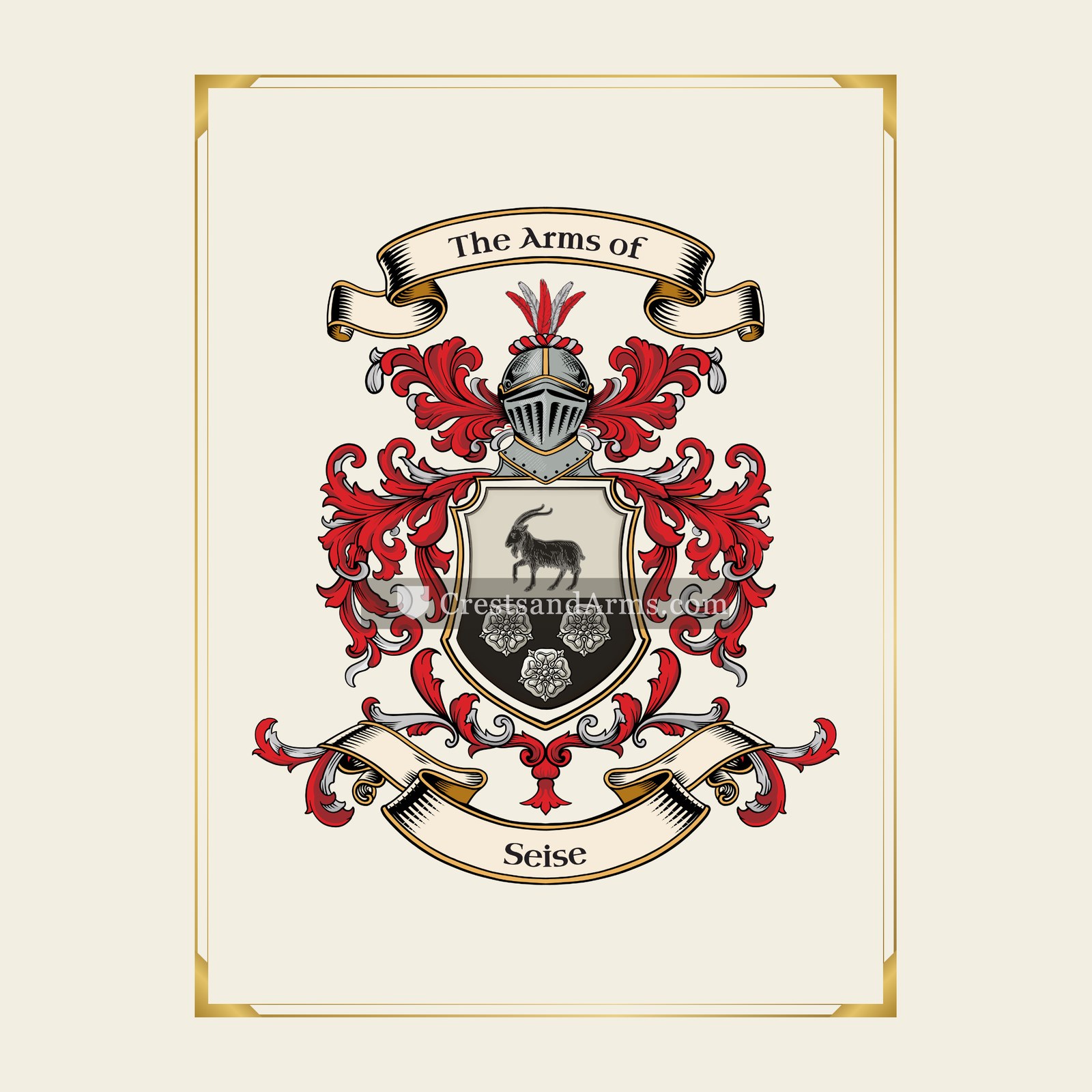 With gold border