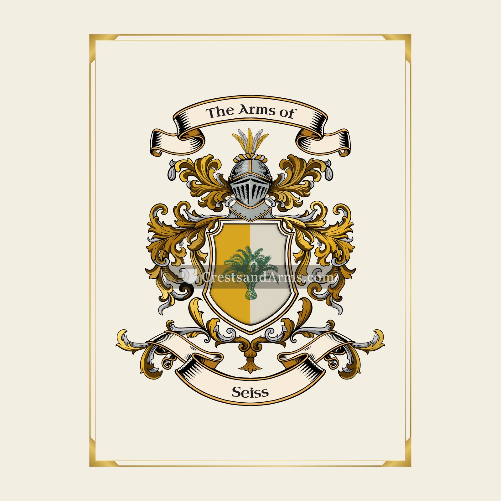 With gold border