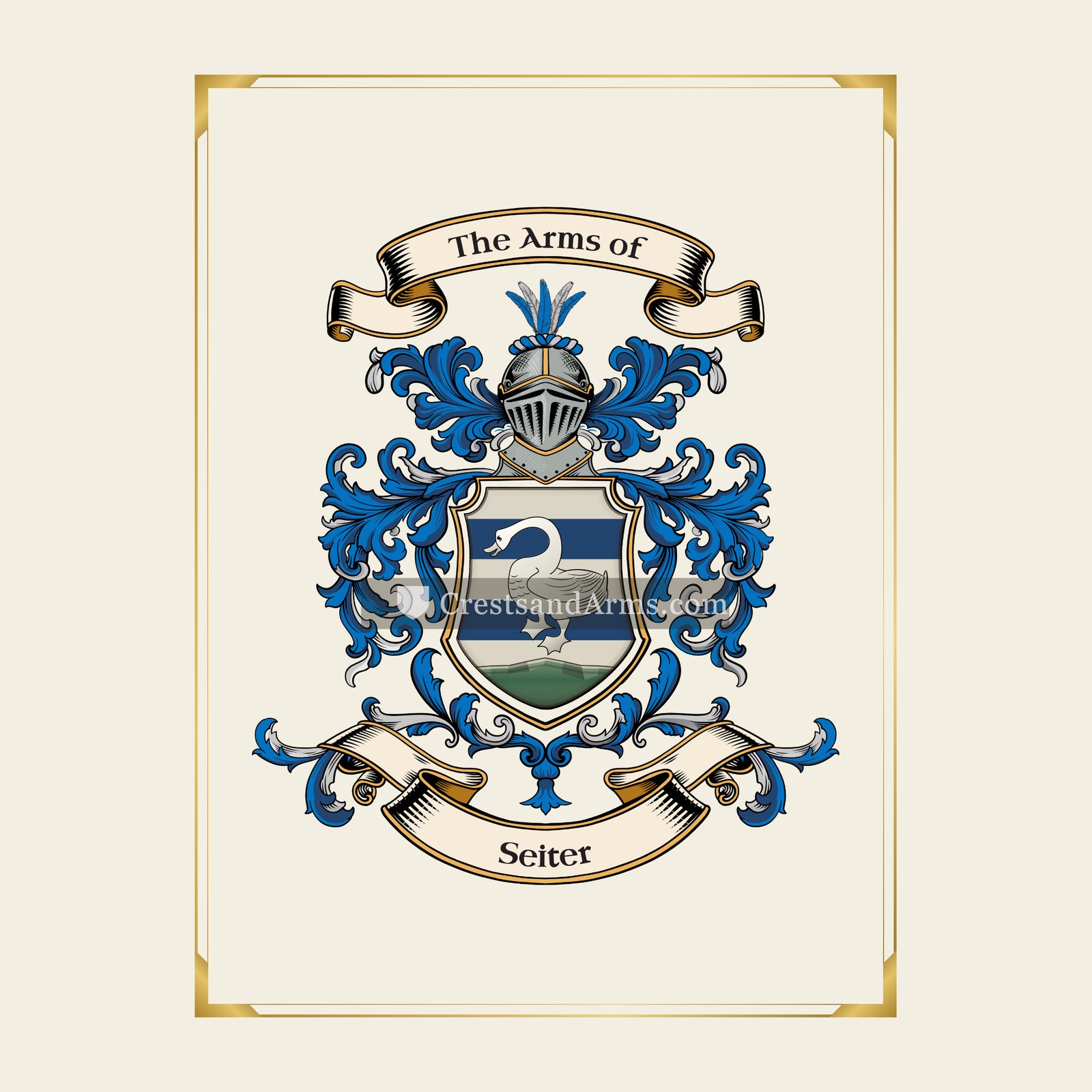 With gold border