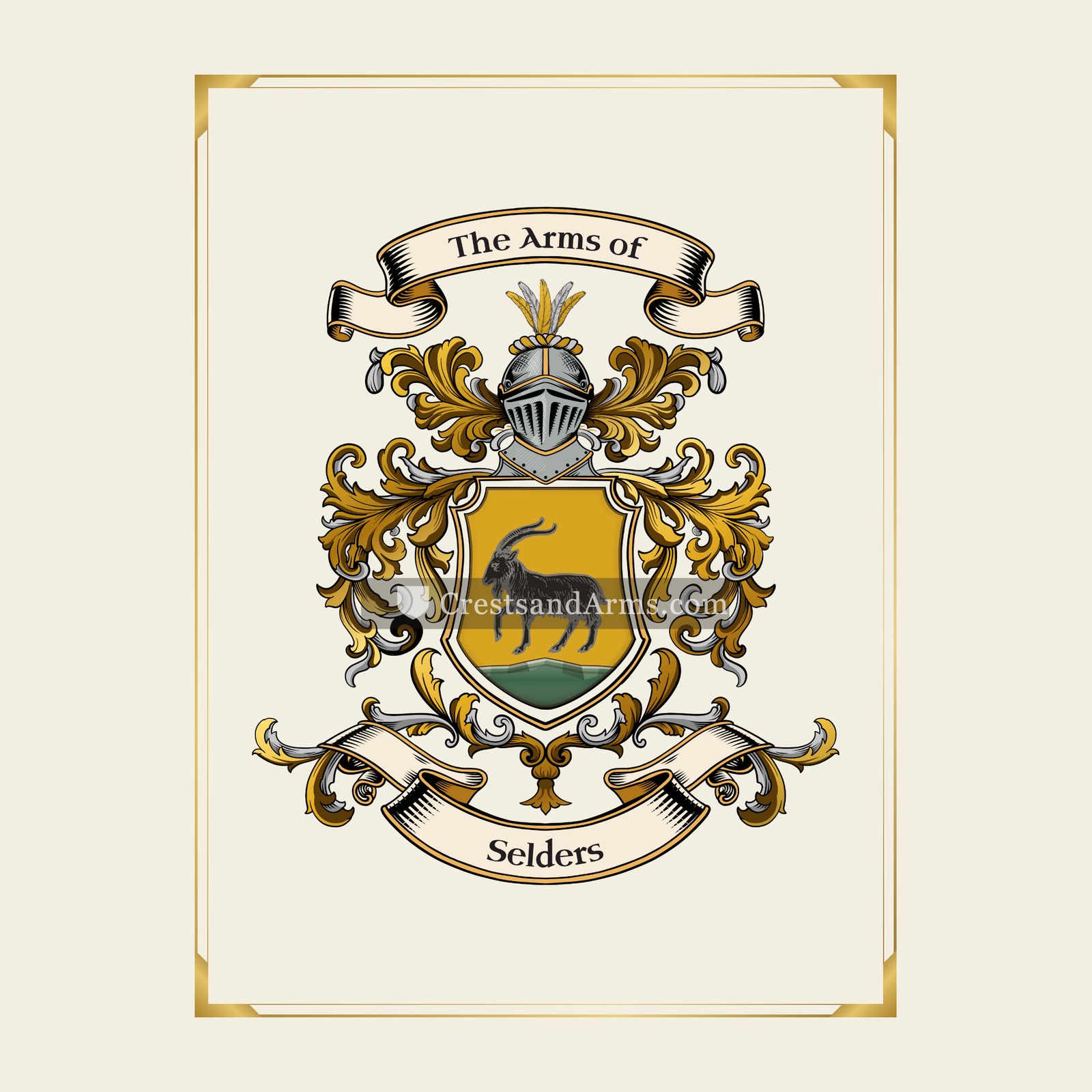With gold border