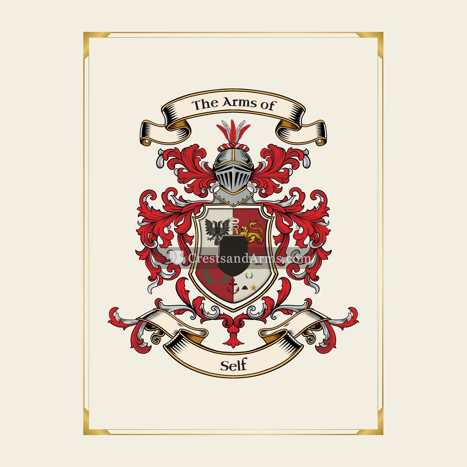 With gold border