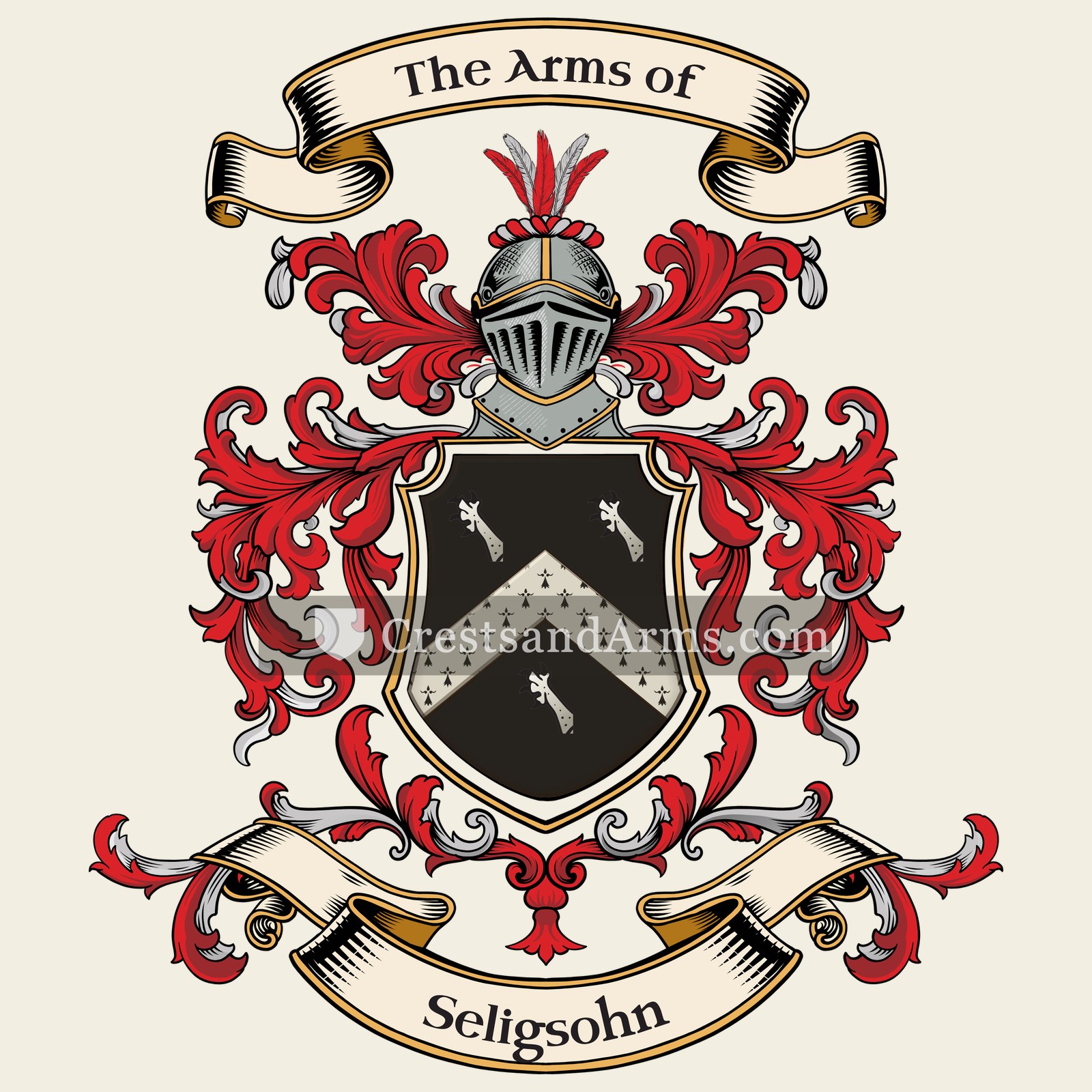 The Seligsohn coat of arms, drawn from the recorded blazon