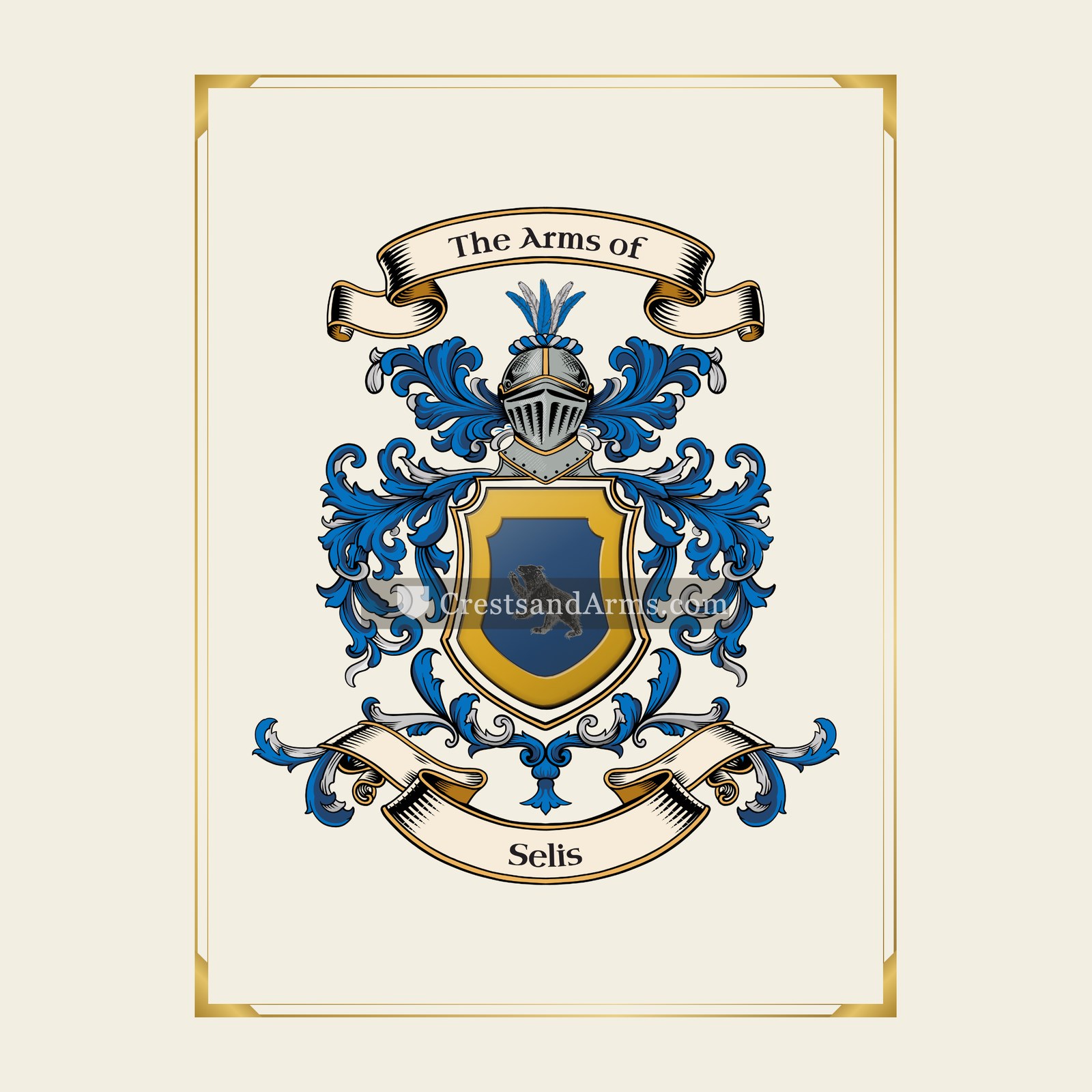 With gold border