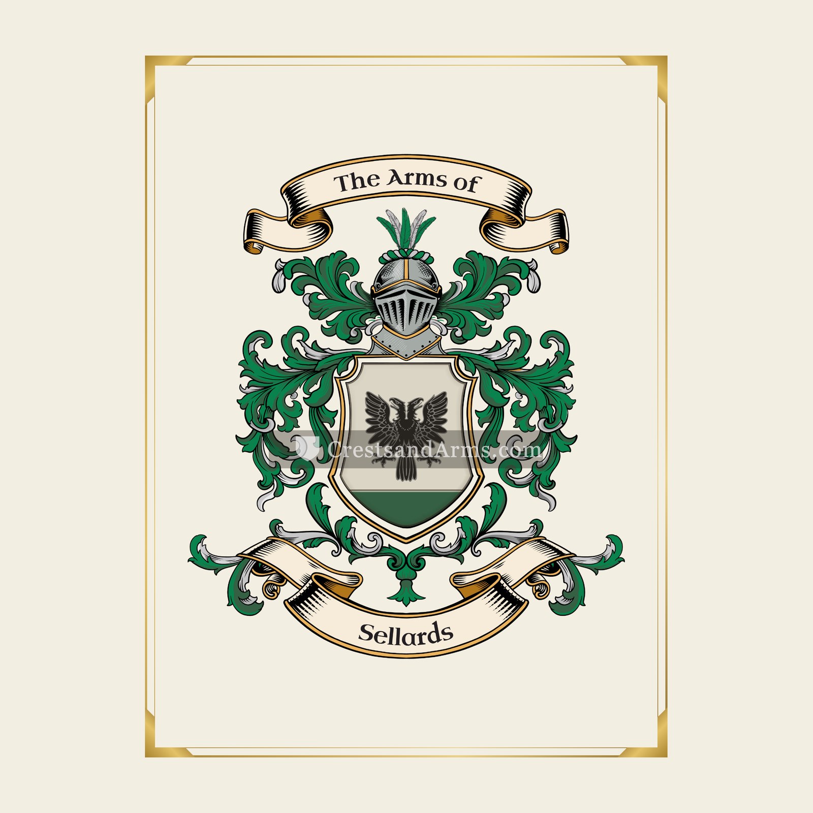 With gold border