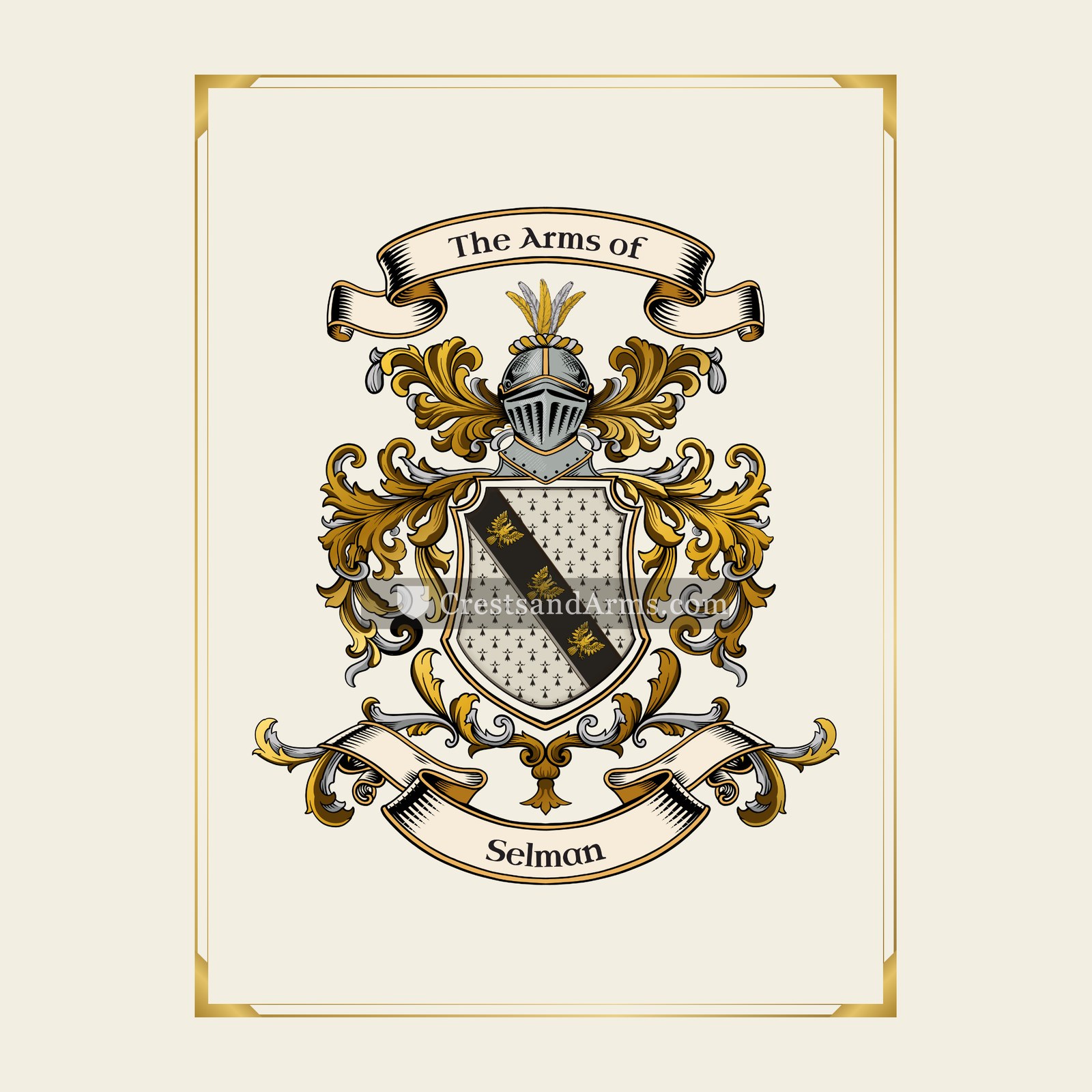 With gold border
