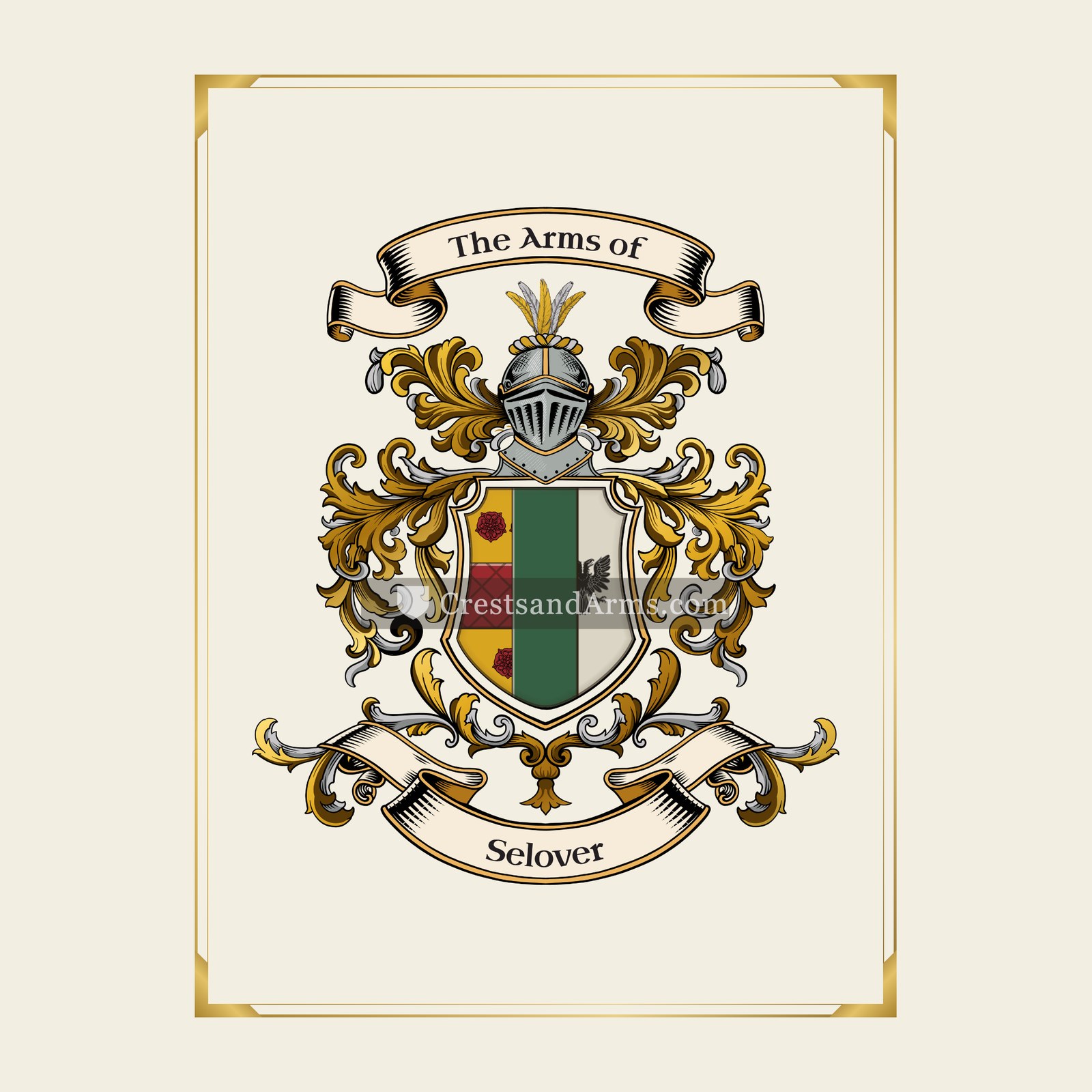 With gold border