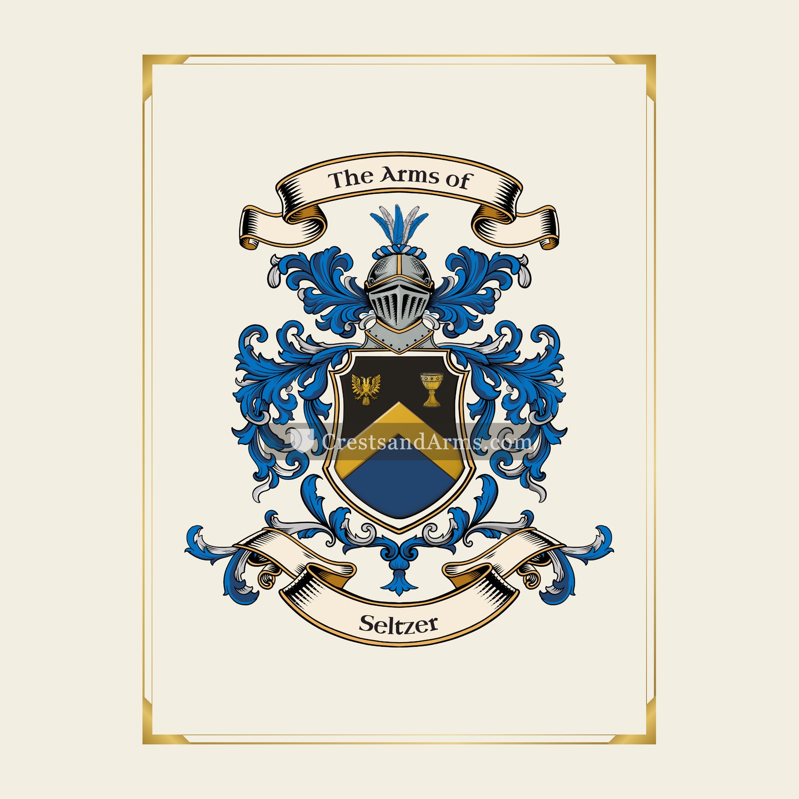 With gold border