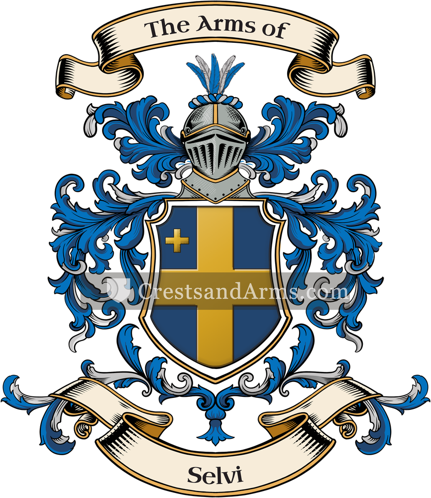 The Selvi coat of arms, drawn from the recorded blazon