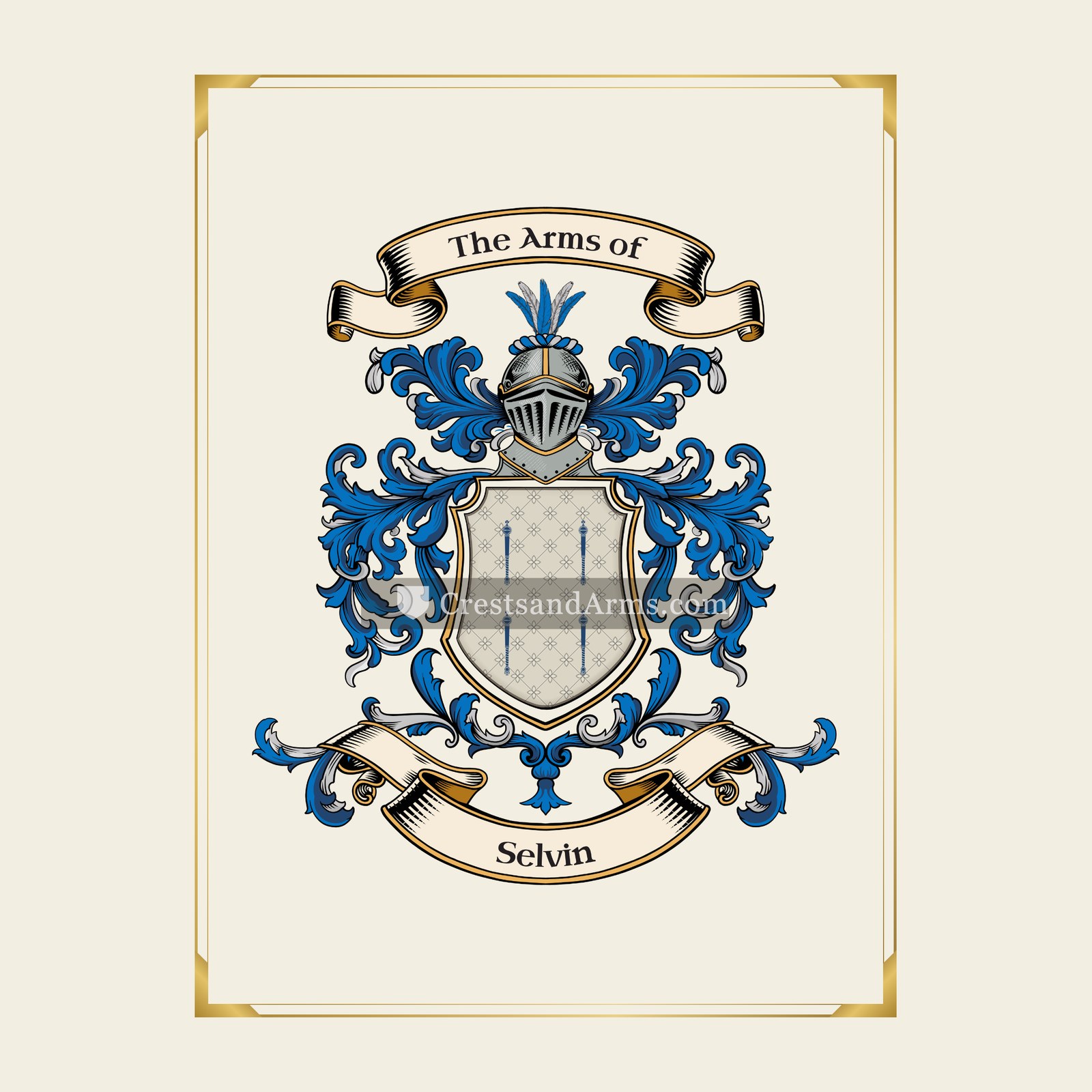 With gold border