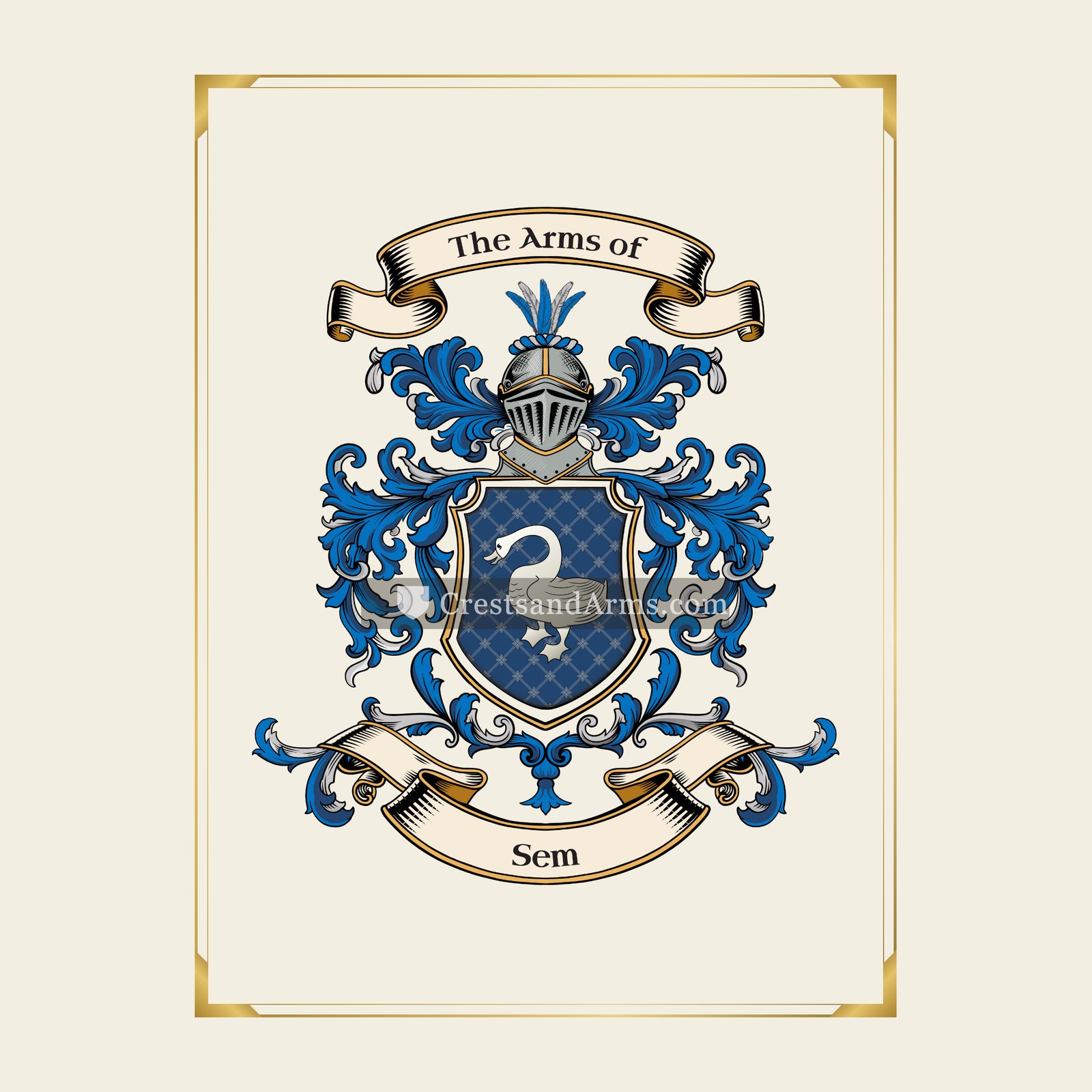 With gold border