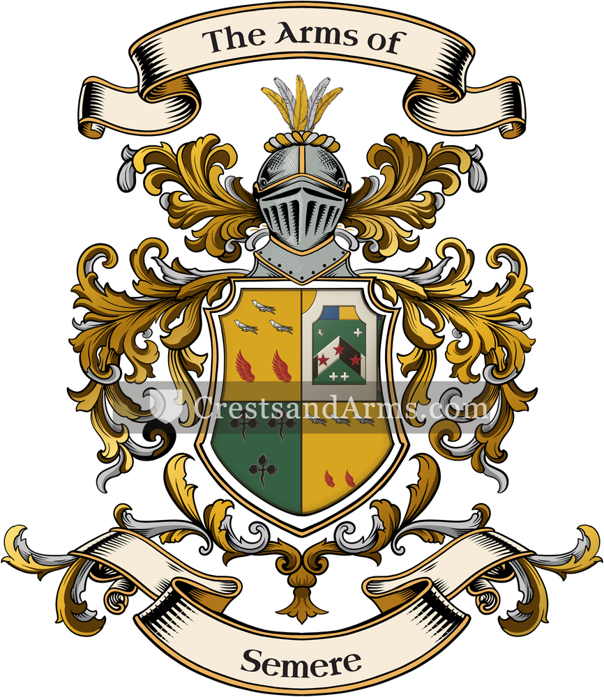 The Semere coat of arms, drawn from the recorded blazon
