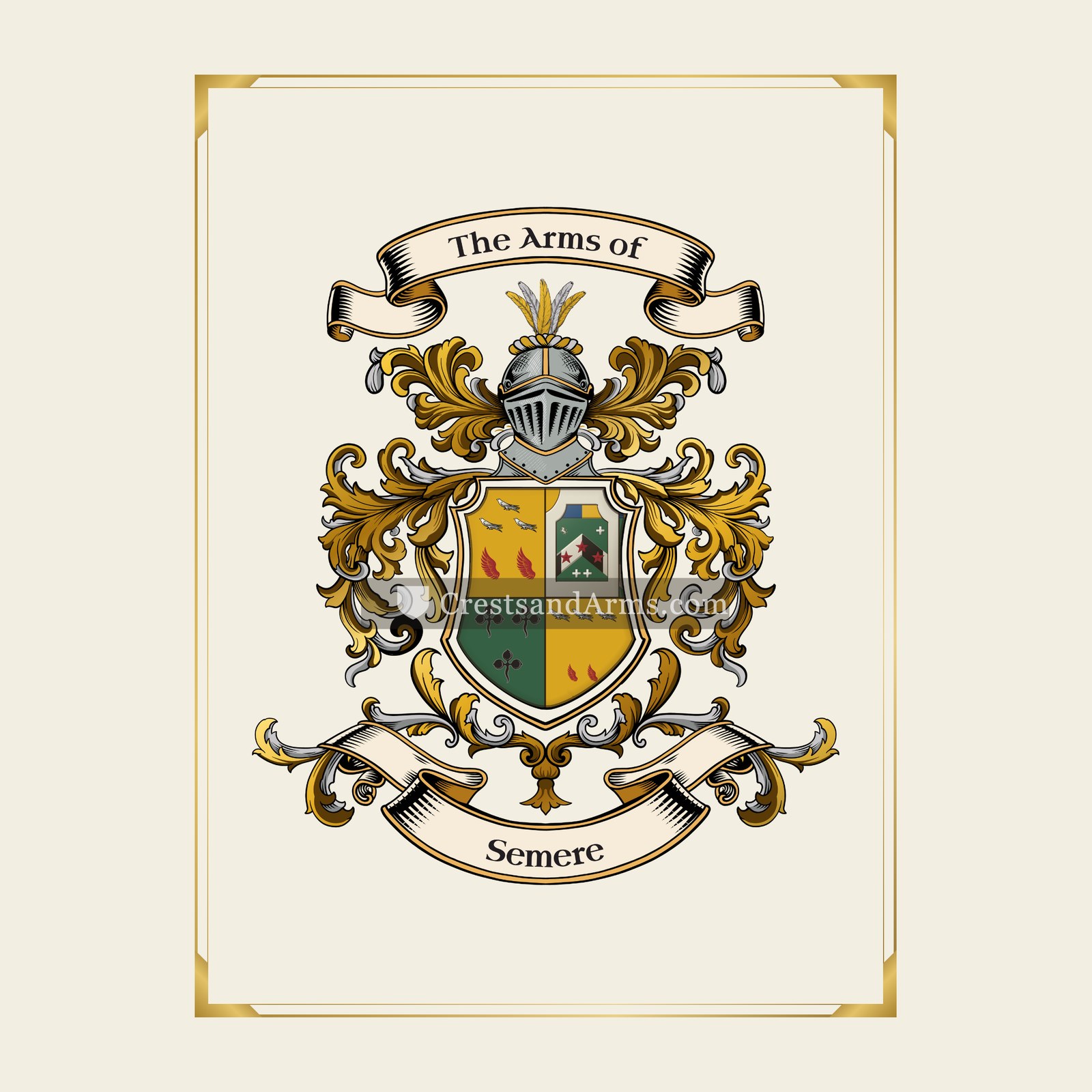 With gold border