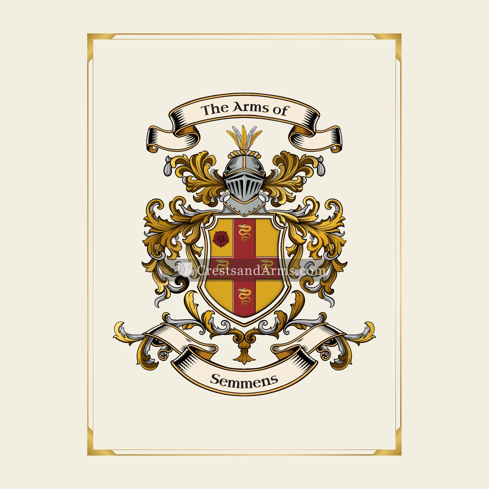With gold border