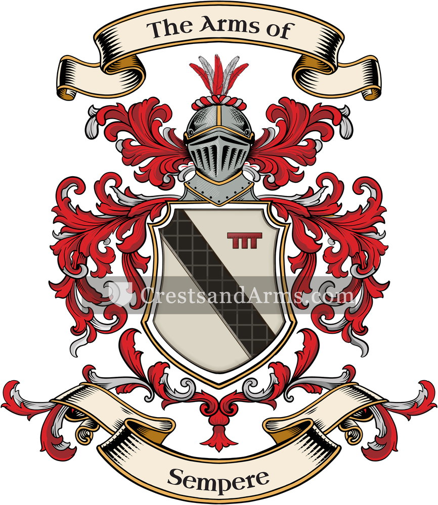 The Sempere coat of arms, drawn from the recorded blazon