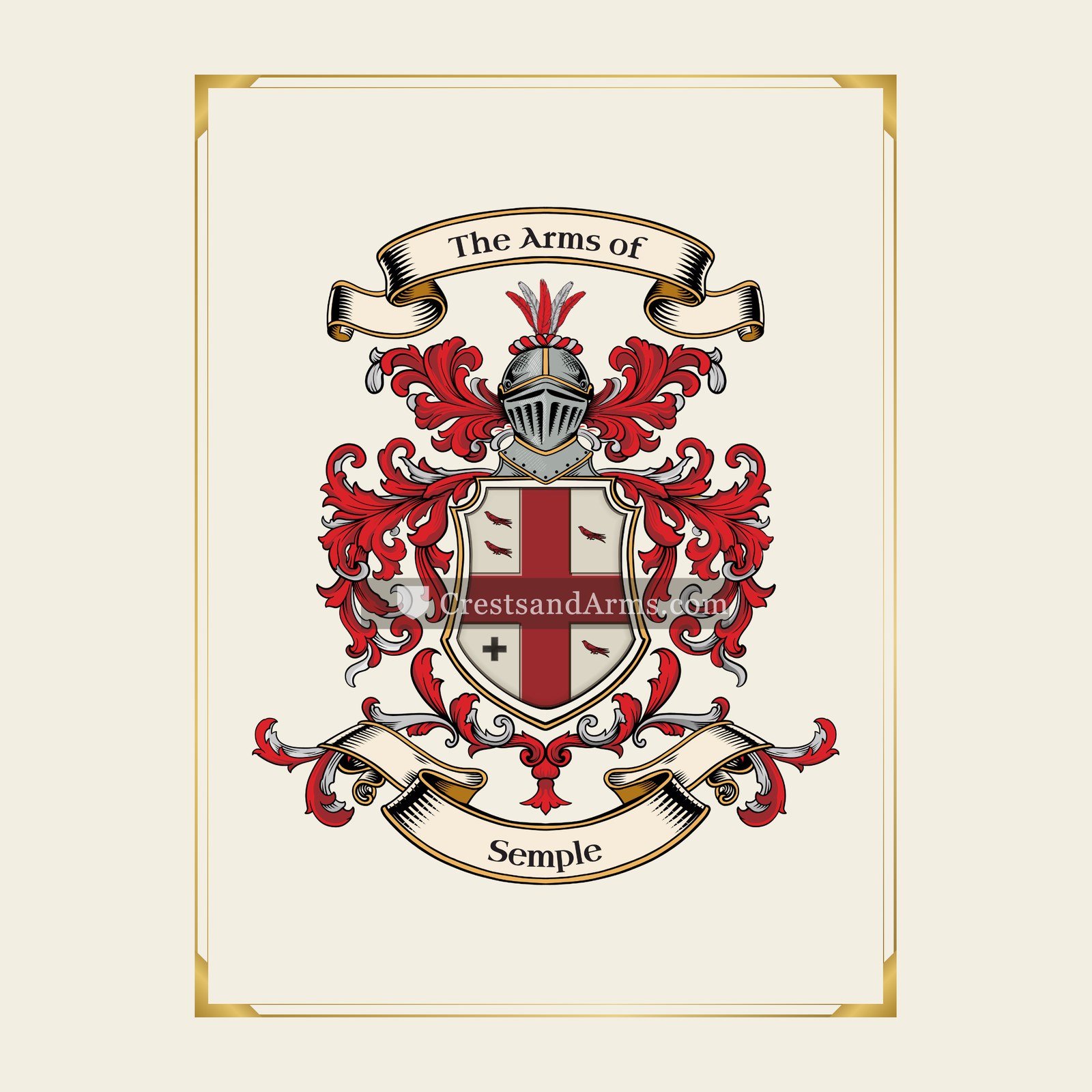 With gold border