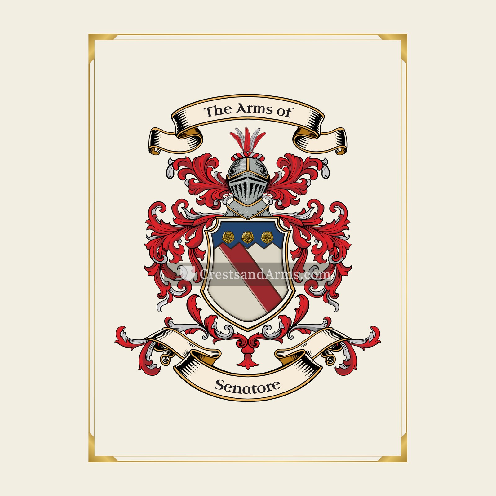 With gold border