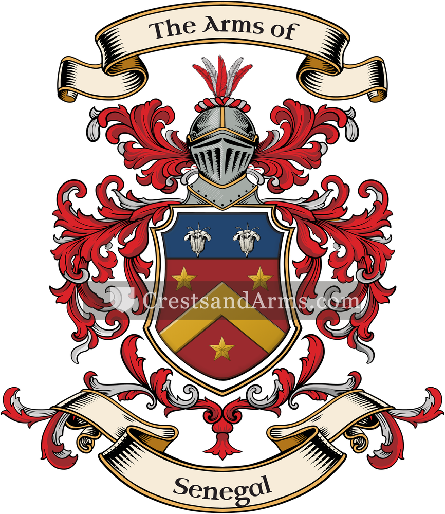 The Senegal coat of arms, drawn from the recorded blazon