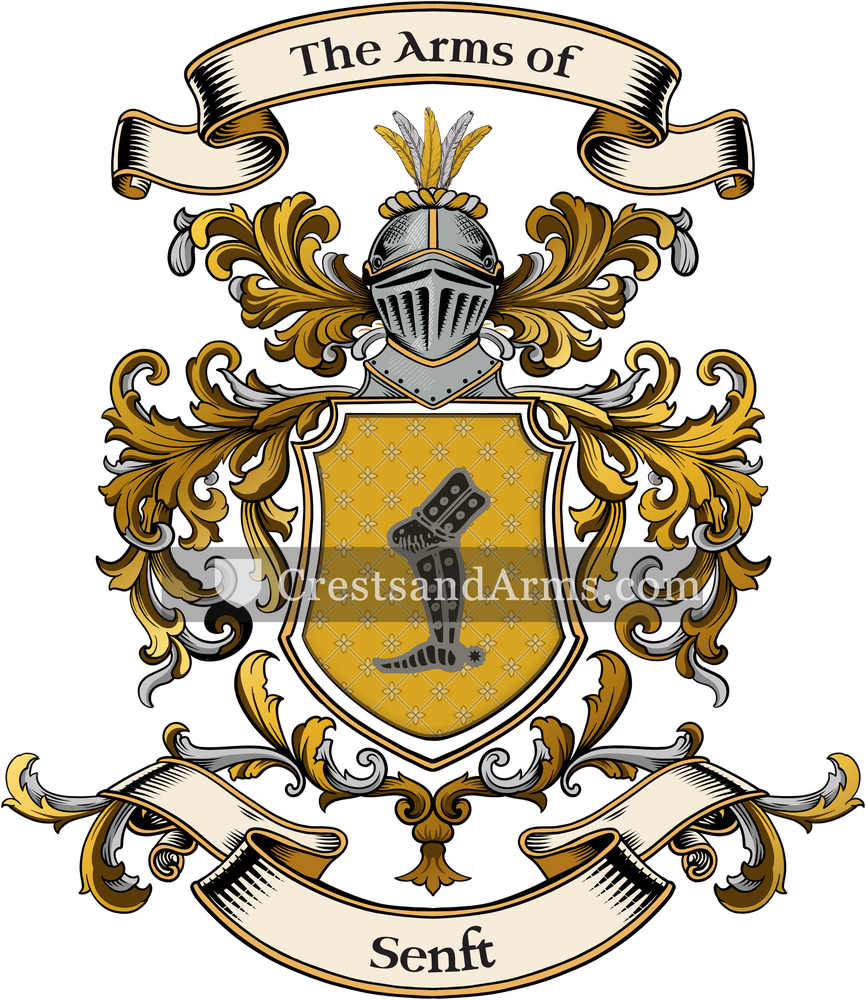 The Senft coat of arms, drawn from the recorded blazon